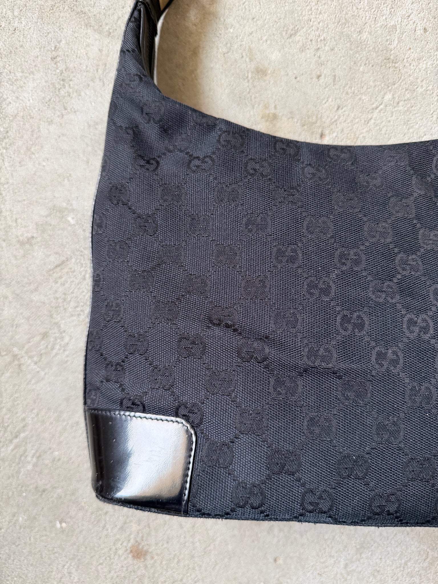Gucci GG Monogram Shoulder Bag Black