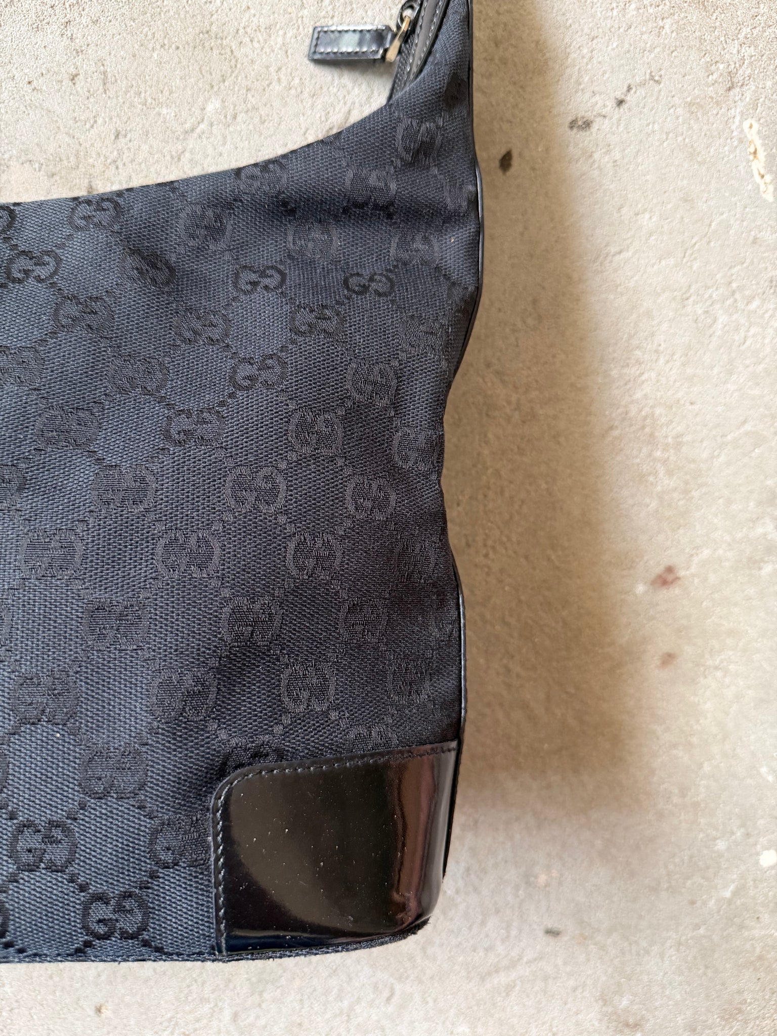 Gucci GG Monogram Shoulder Bag Black