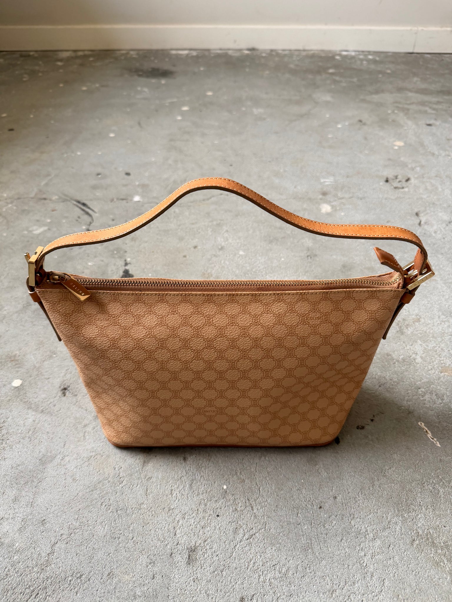 Celine Macadam Shoulder Bag Beige