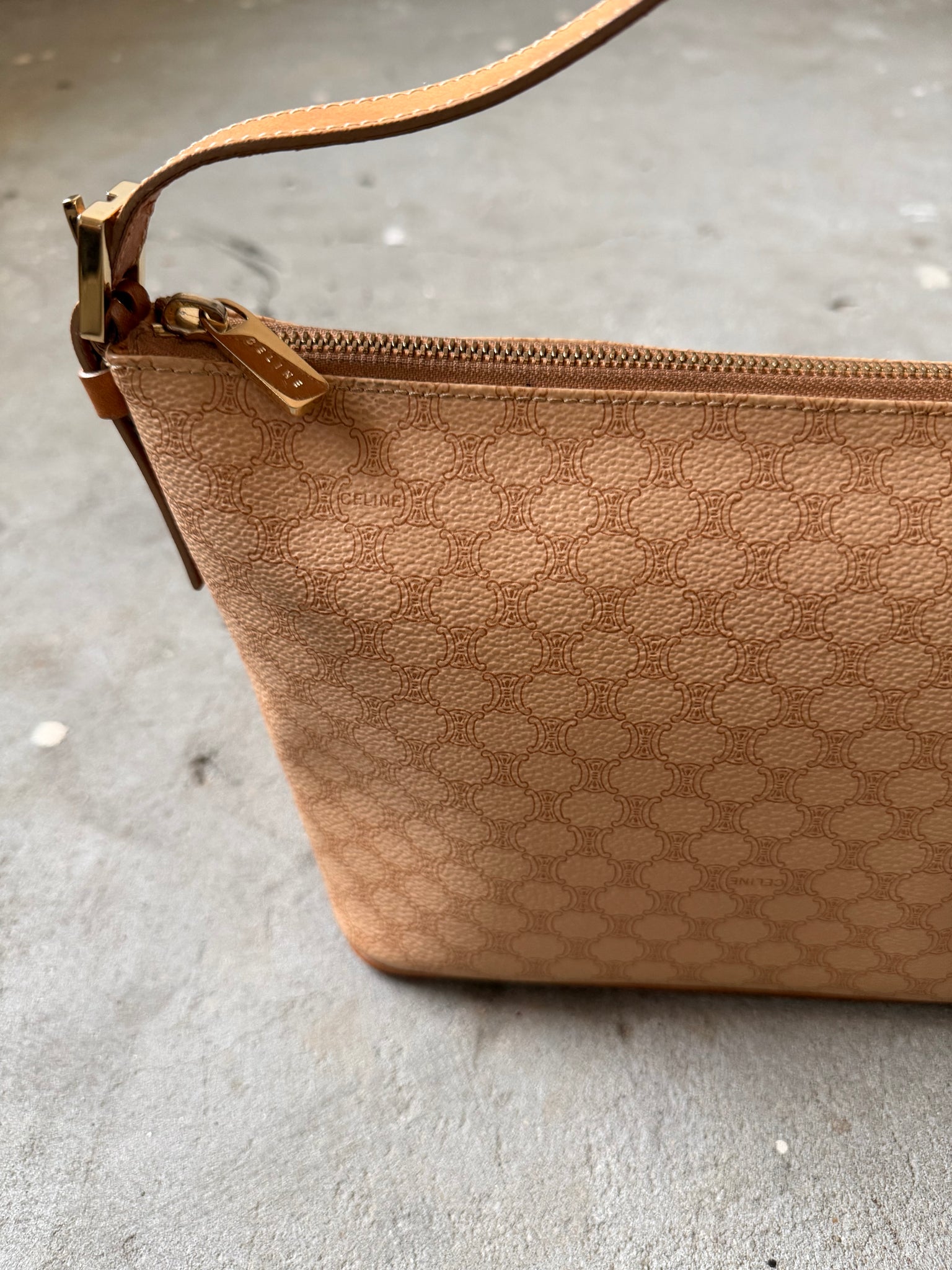 Celine Macadam Shoulder Bag Beige