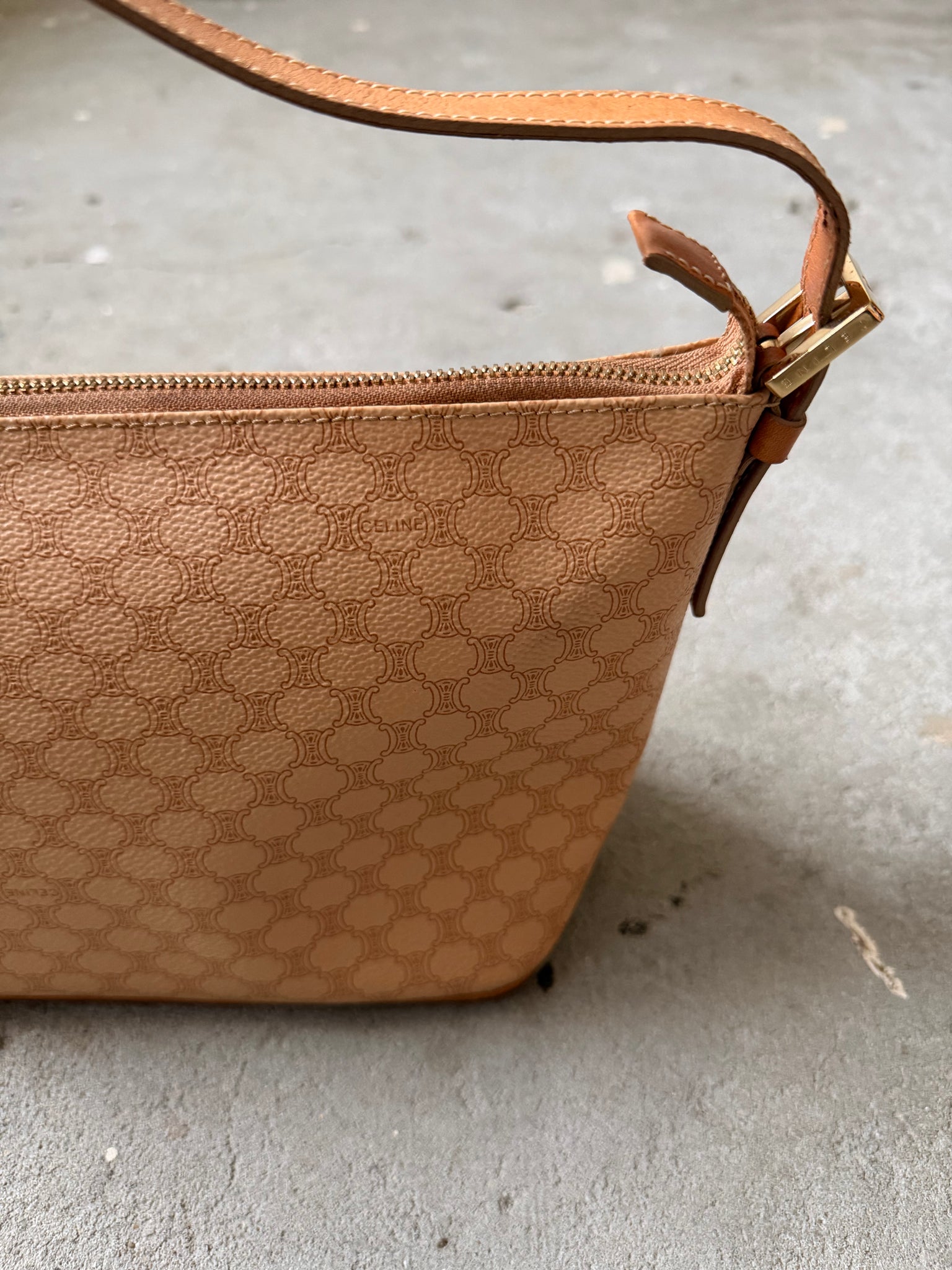 Celine Macadam Shoulder Bag Beige