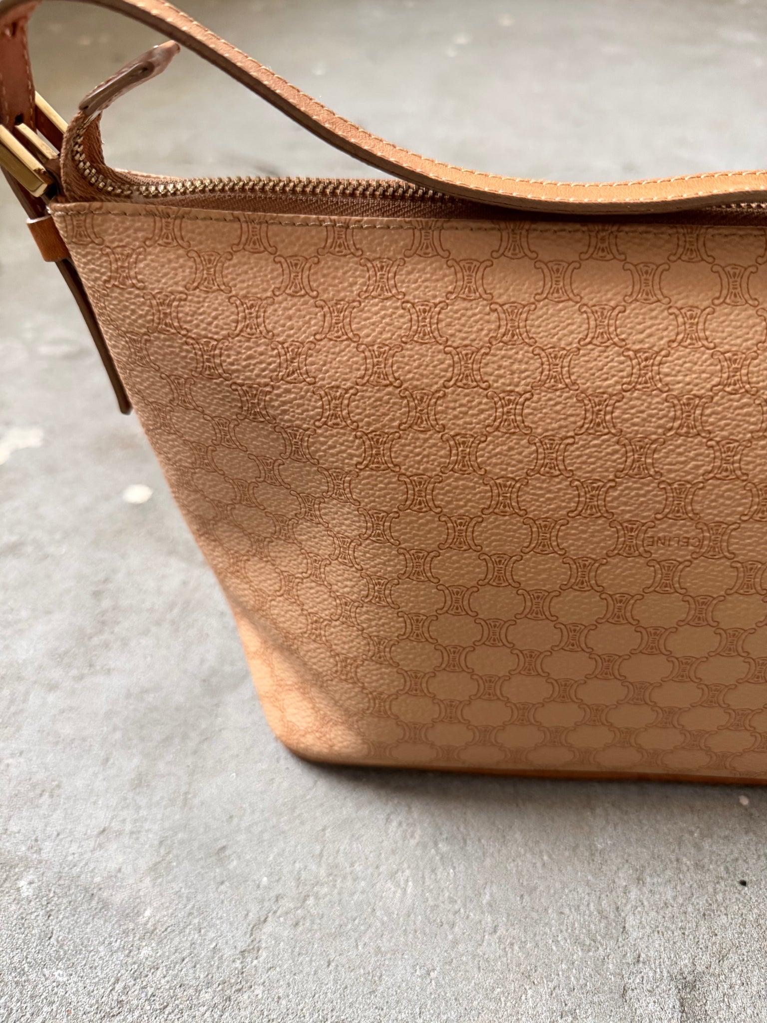 Celine Macadam Shoulder Bag Beige