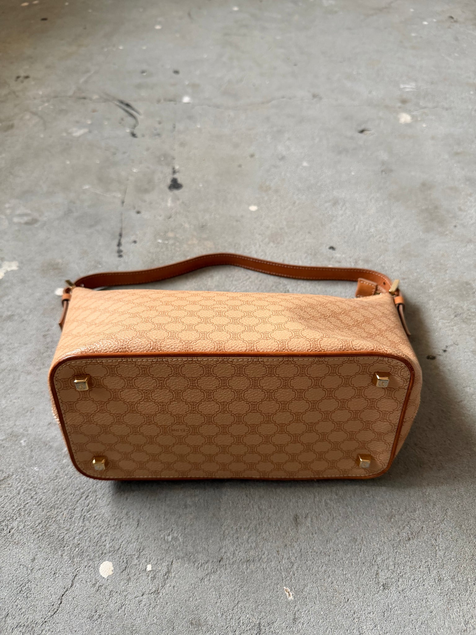 Celine Macadam Shoulder Bag Beige