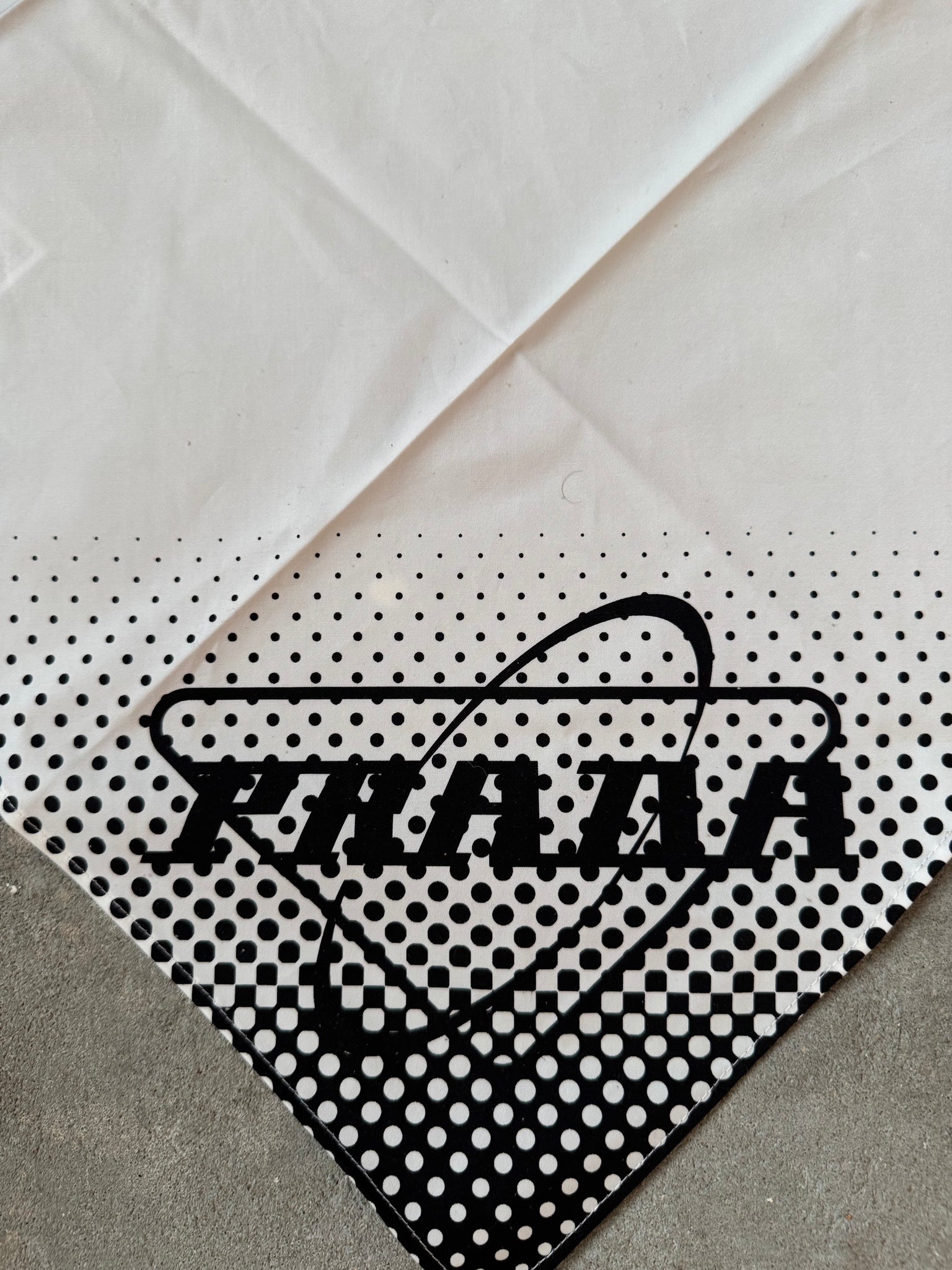 Prada Logo Colorblock Pattern Bandana Black/White