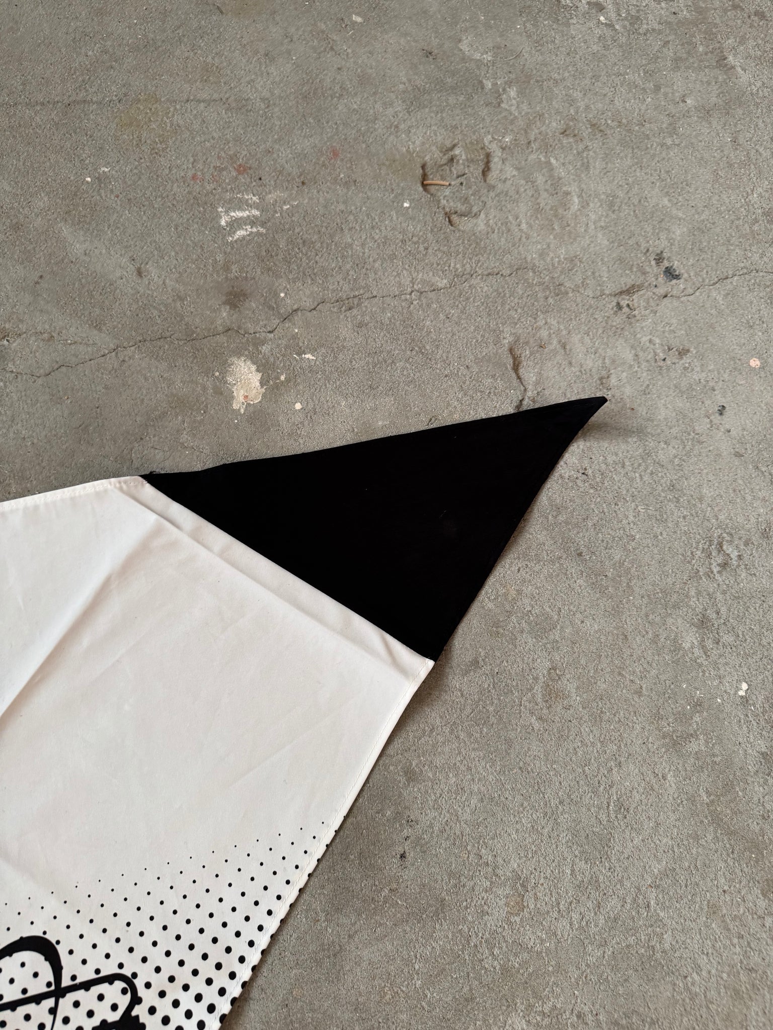 Prada Logo Colorblock Pattern Bandana Black/White