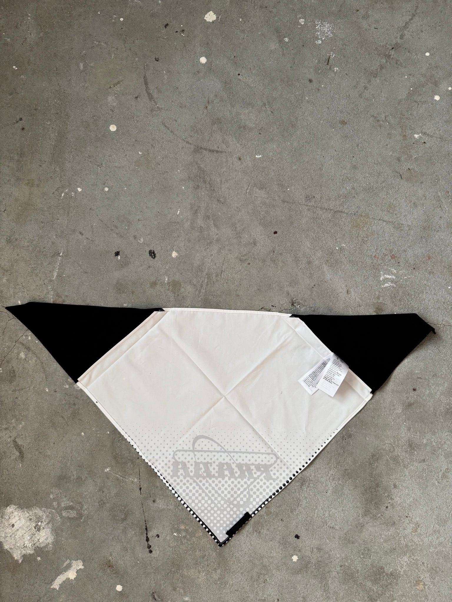 Prada Logo Colorblock Pattern Bandana Black/White
