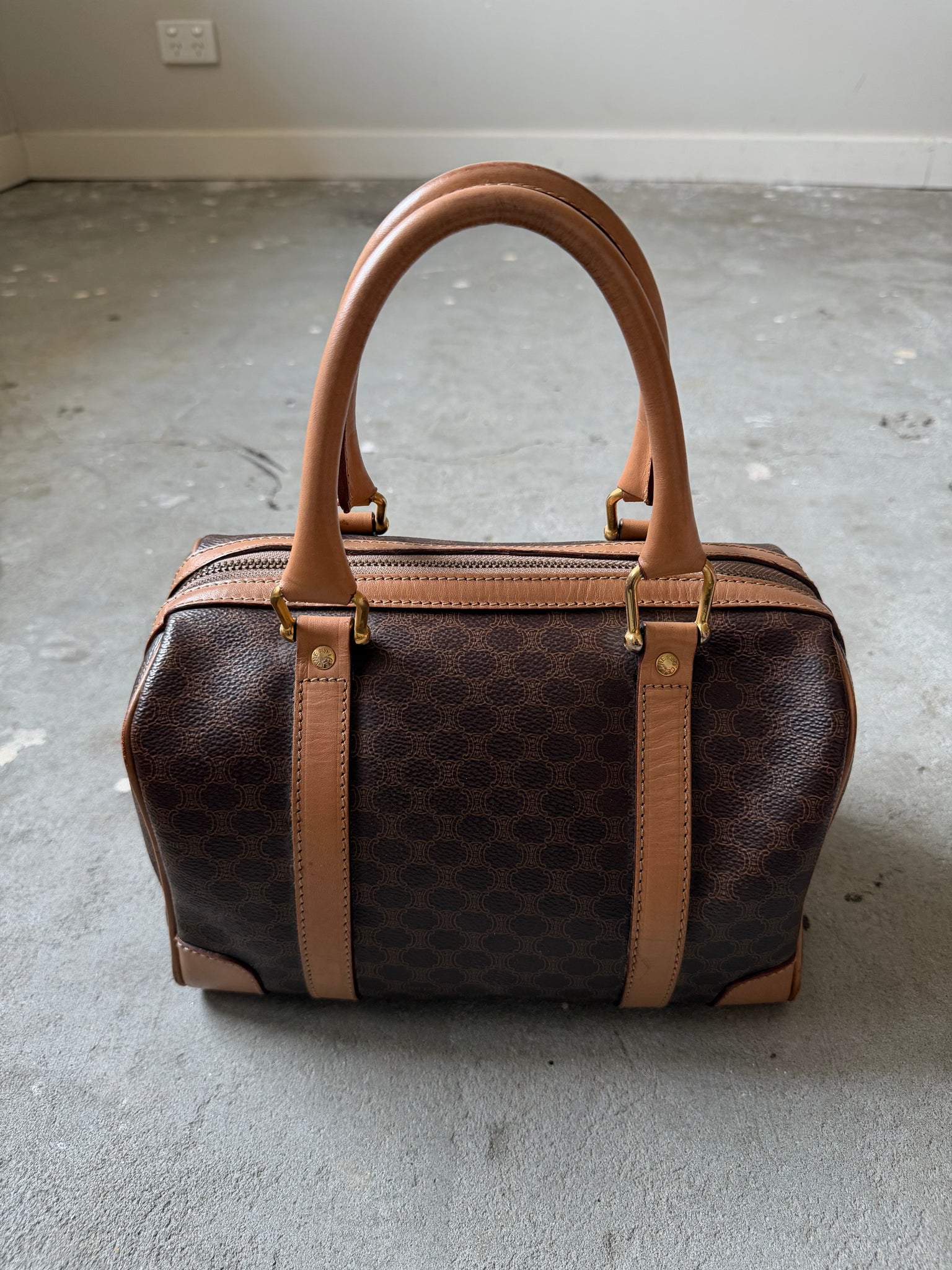 Celine Macadam Boston Bag Brown/Beige