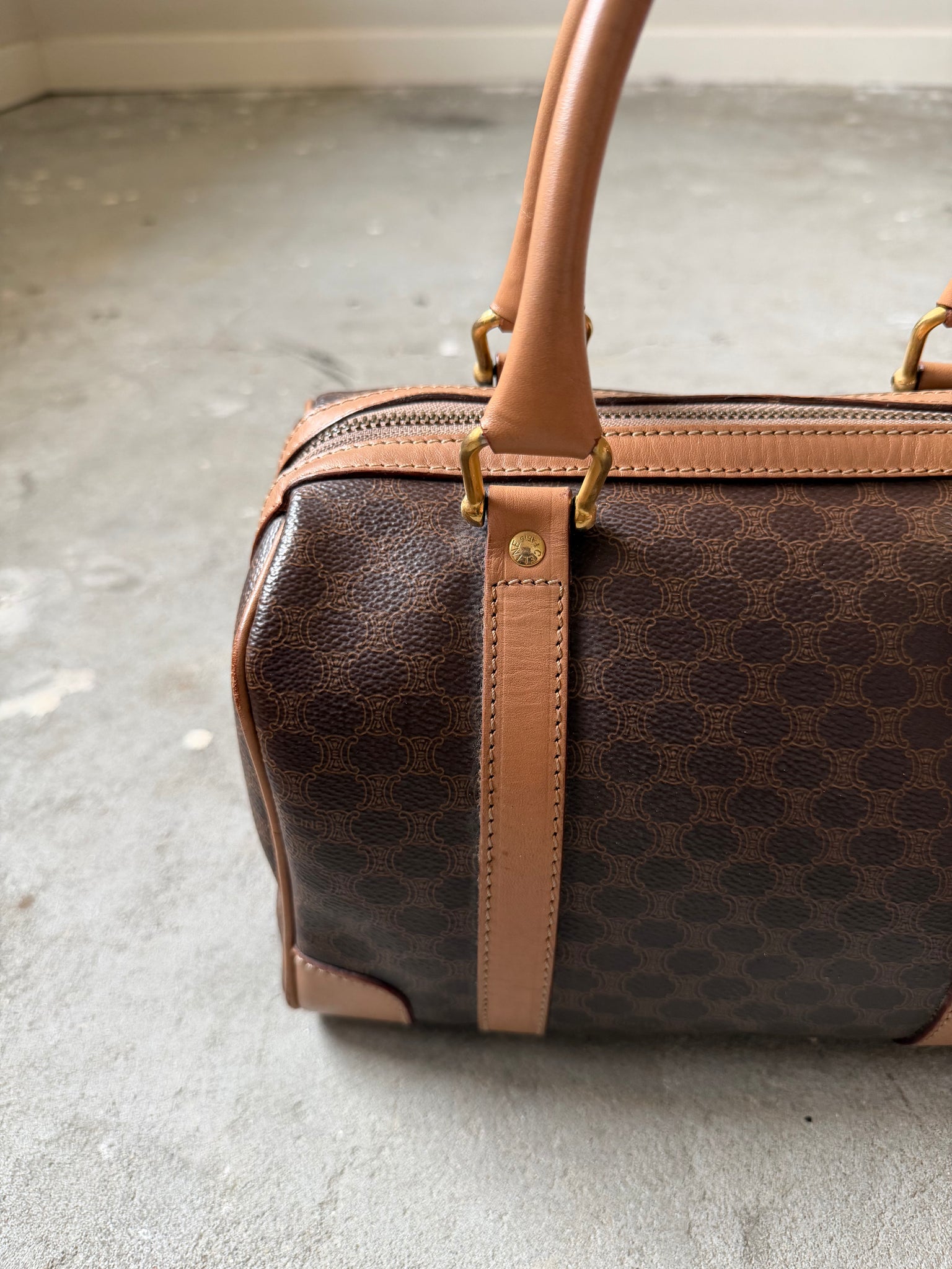 Celine Macadam Boston Bag Brown/Beige