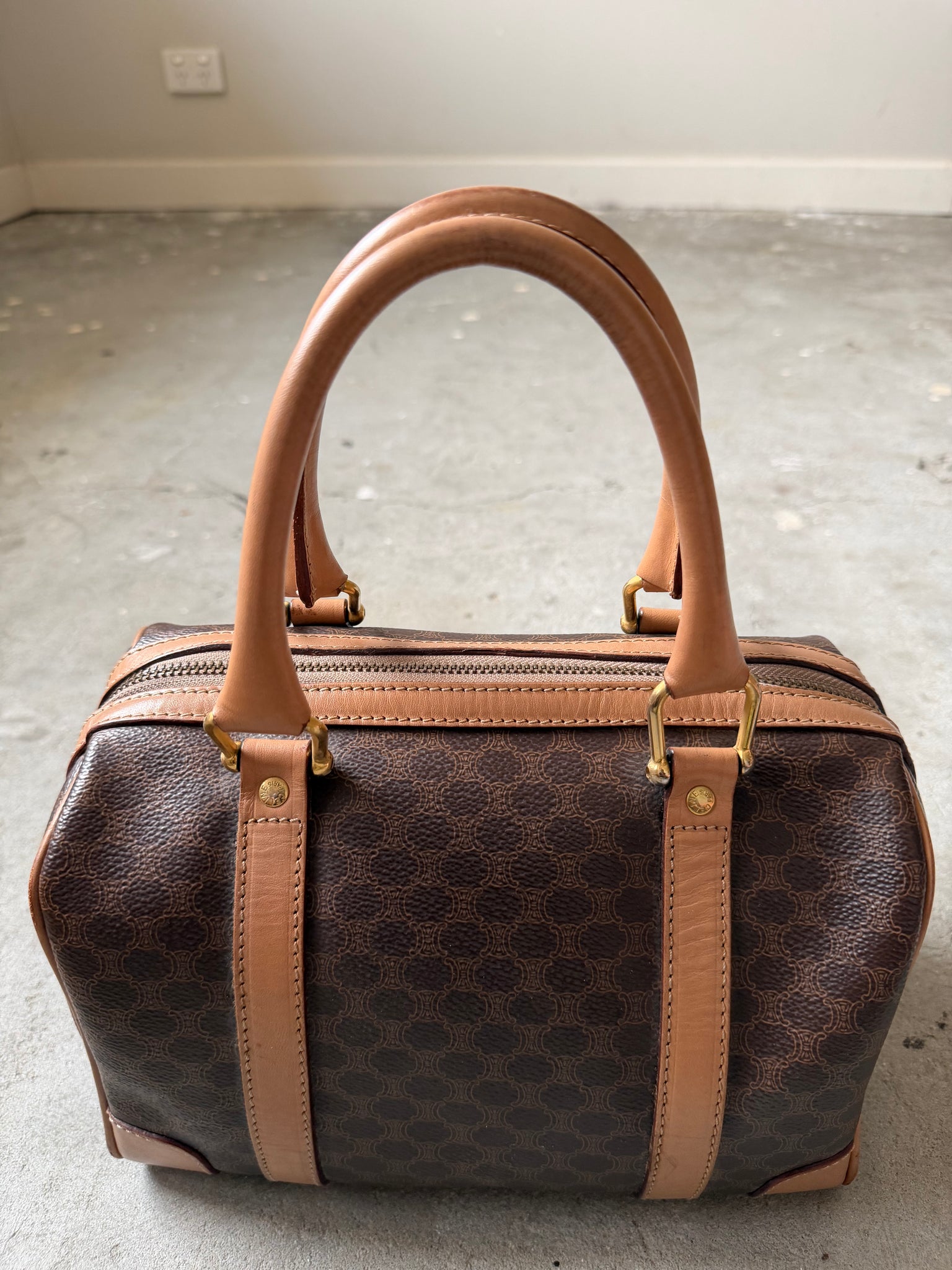 Celine Macadam Boston Bag Brown/Beige