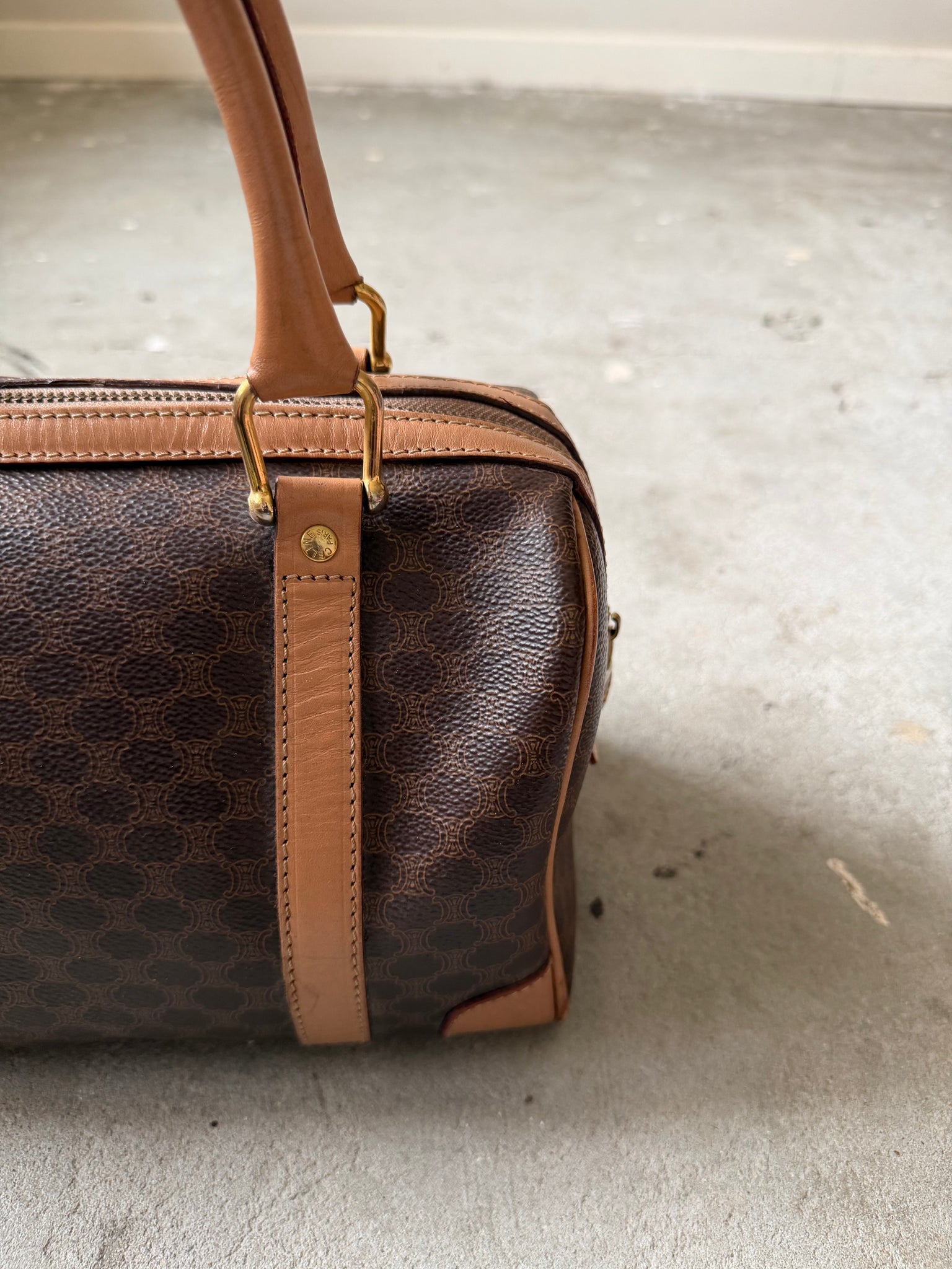 Celine Macadam Boston Bag Brown/Beige