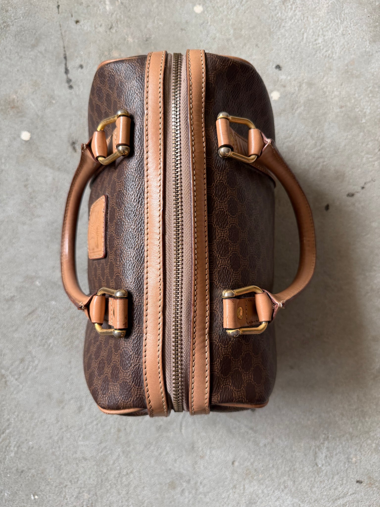 Celine Macadam Boston Bag Brown/Beige