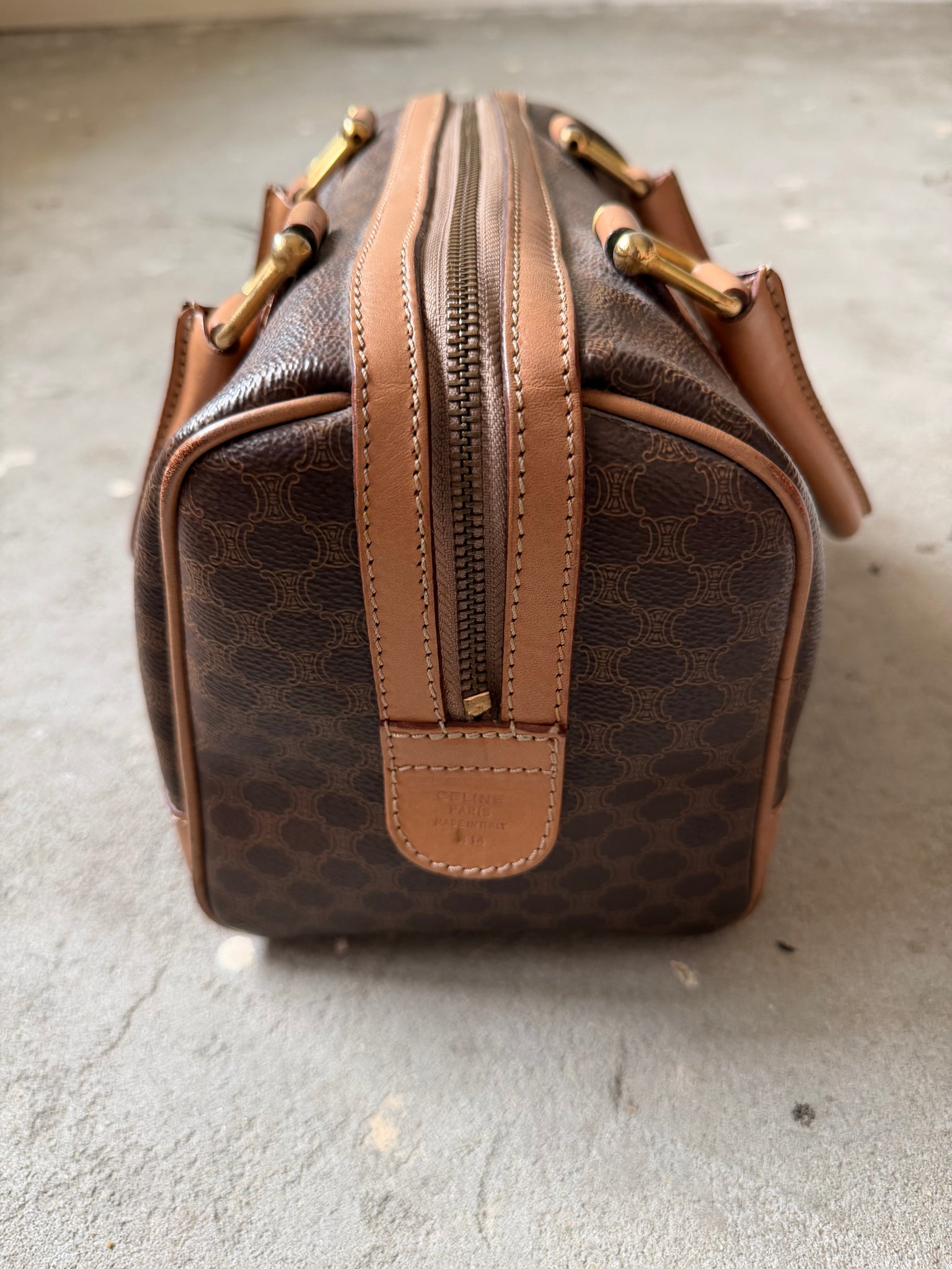 Celine Macadam Boston Bag Brown/Beige