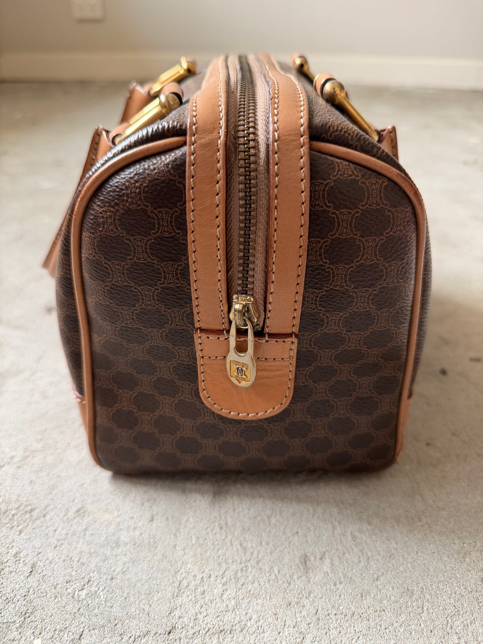 Celine Macadam Boston Bag Brown/Beige