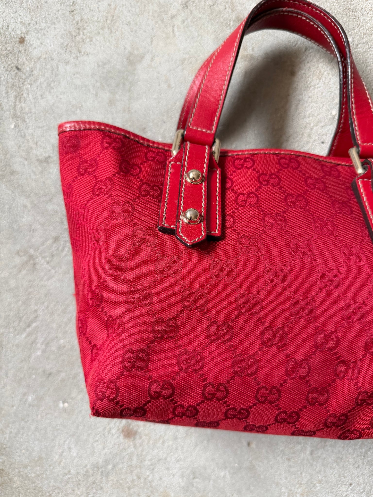 Gucci GG Monogram Shoulder Bag Red