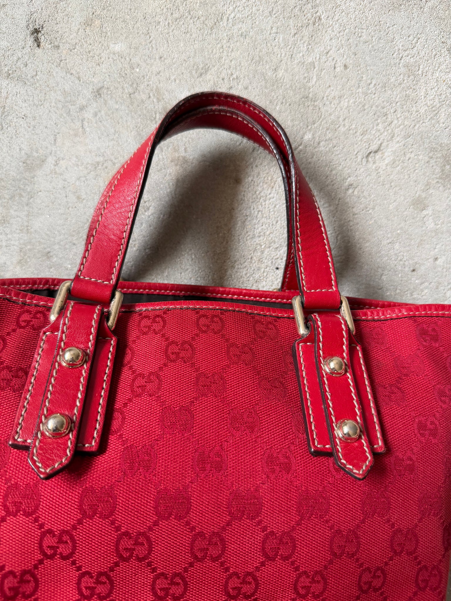Gucci GG Monogram Shoulder Bag Red