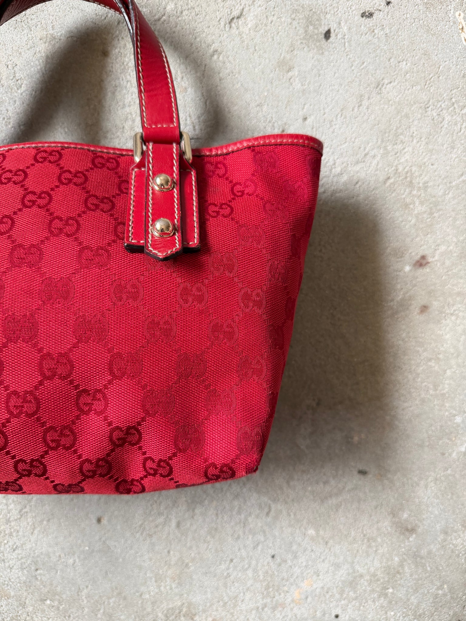Gucci GG Monogram Shoulder Bag Red