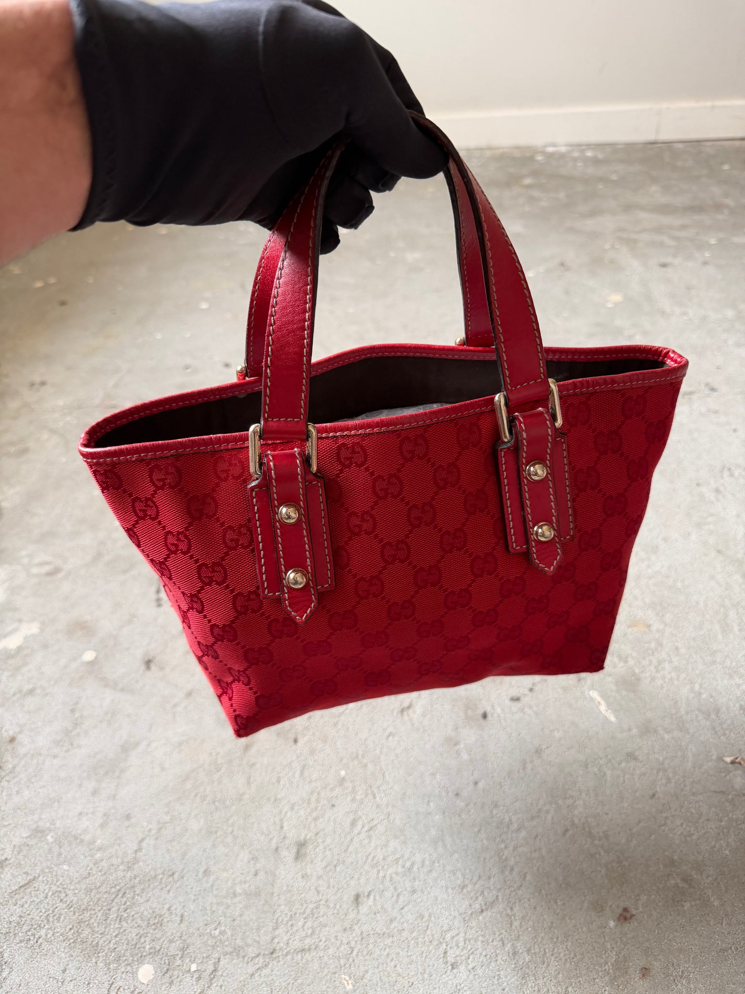 Gucci GG Monogram Shoulder Bag Red