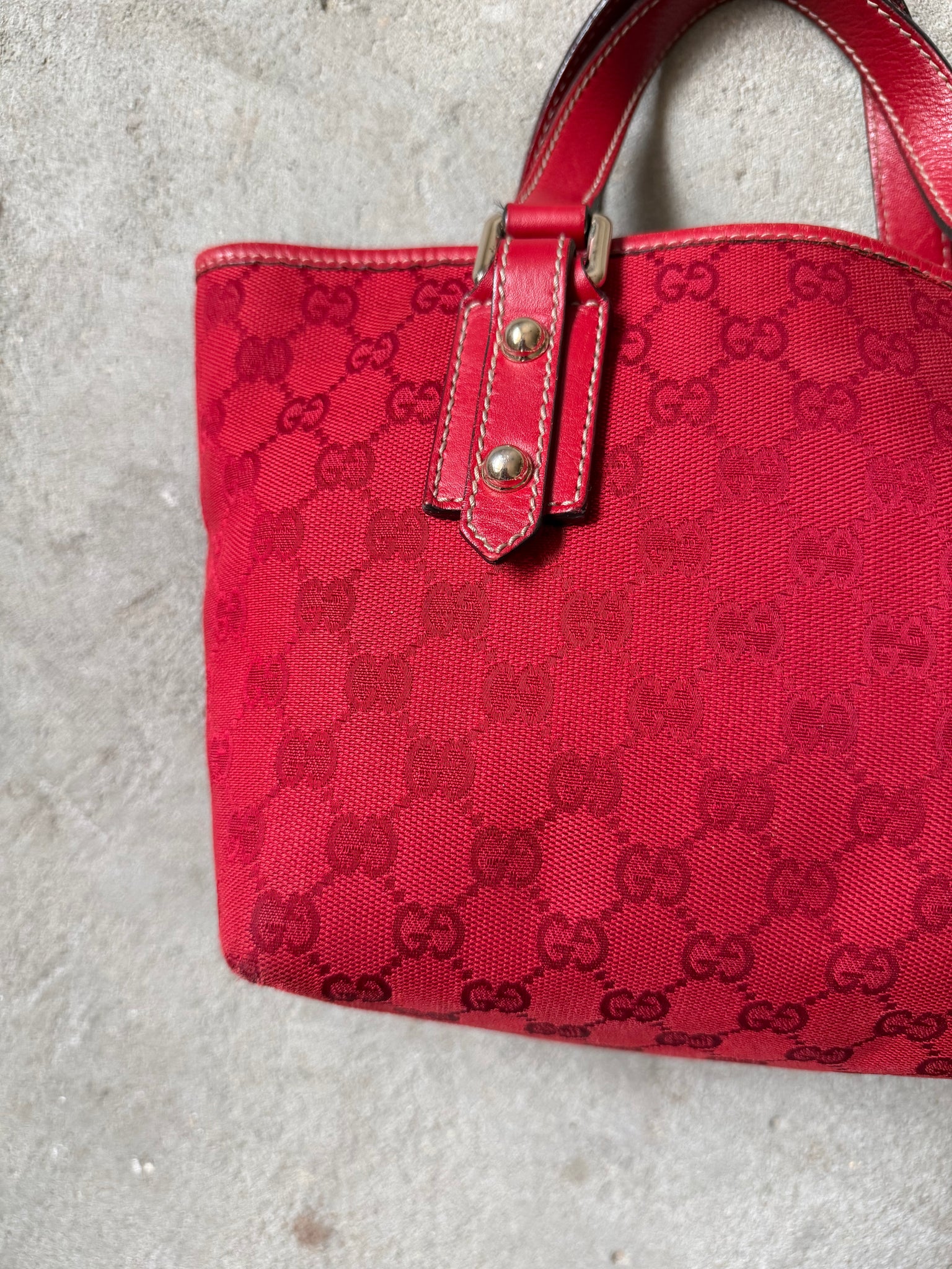 Gucci GG Monogram Shoulder Bag Red