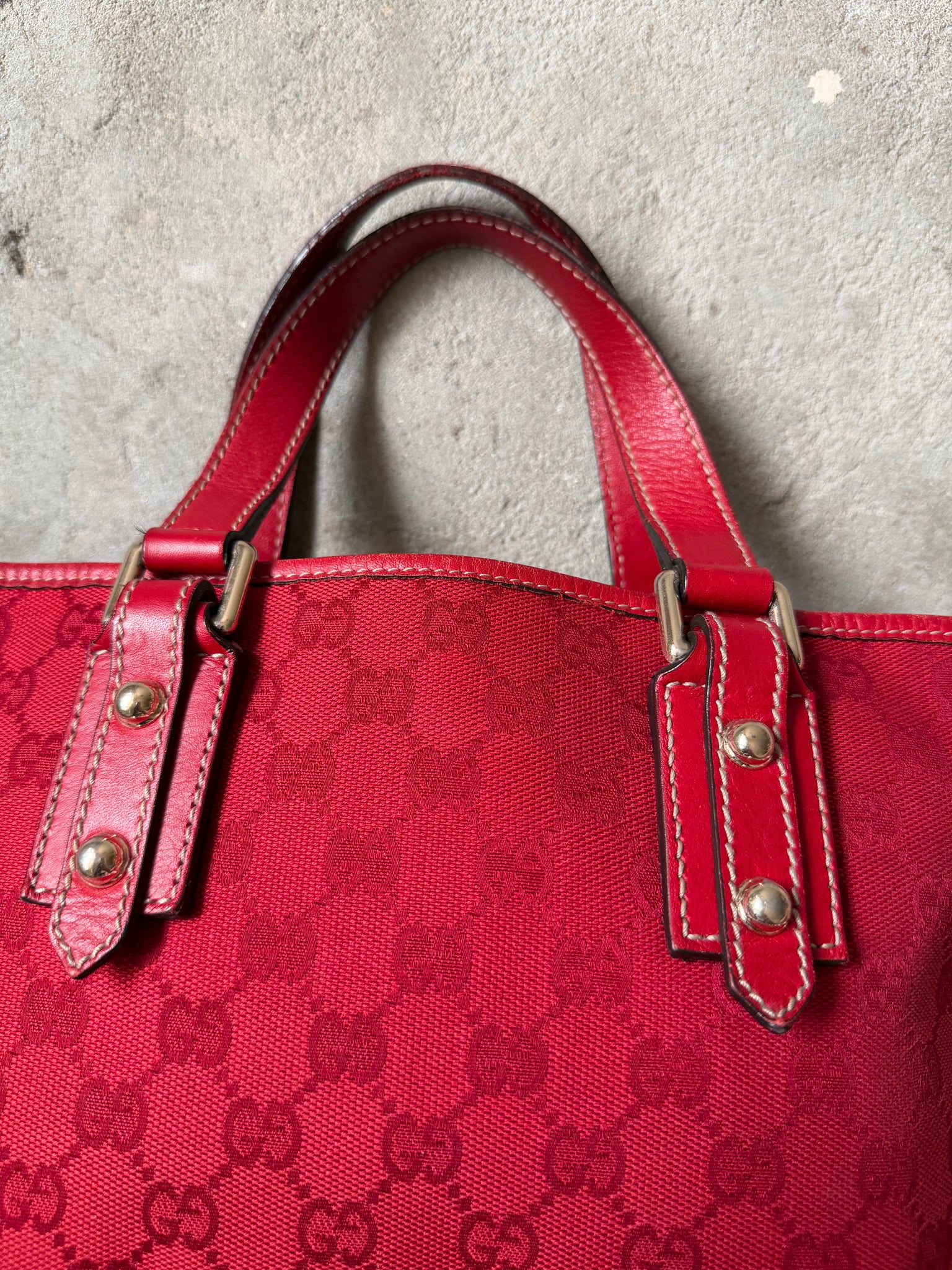Gucci GG Monogram Shoulder Bag Red