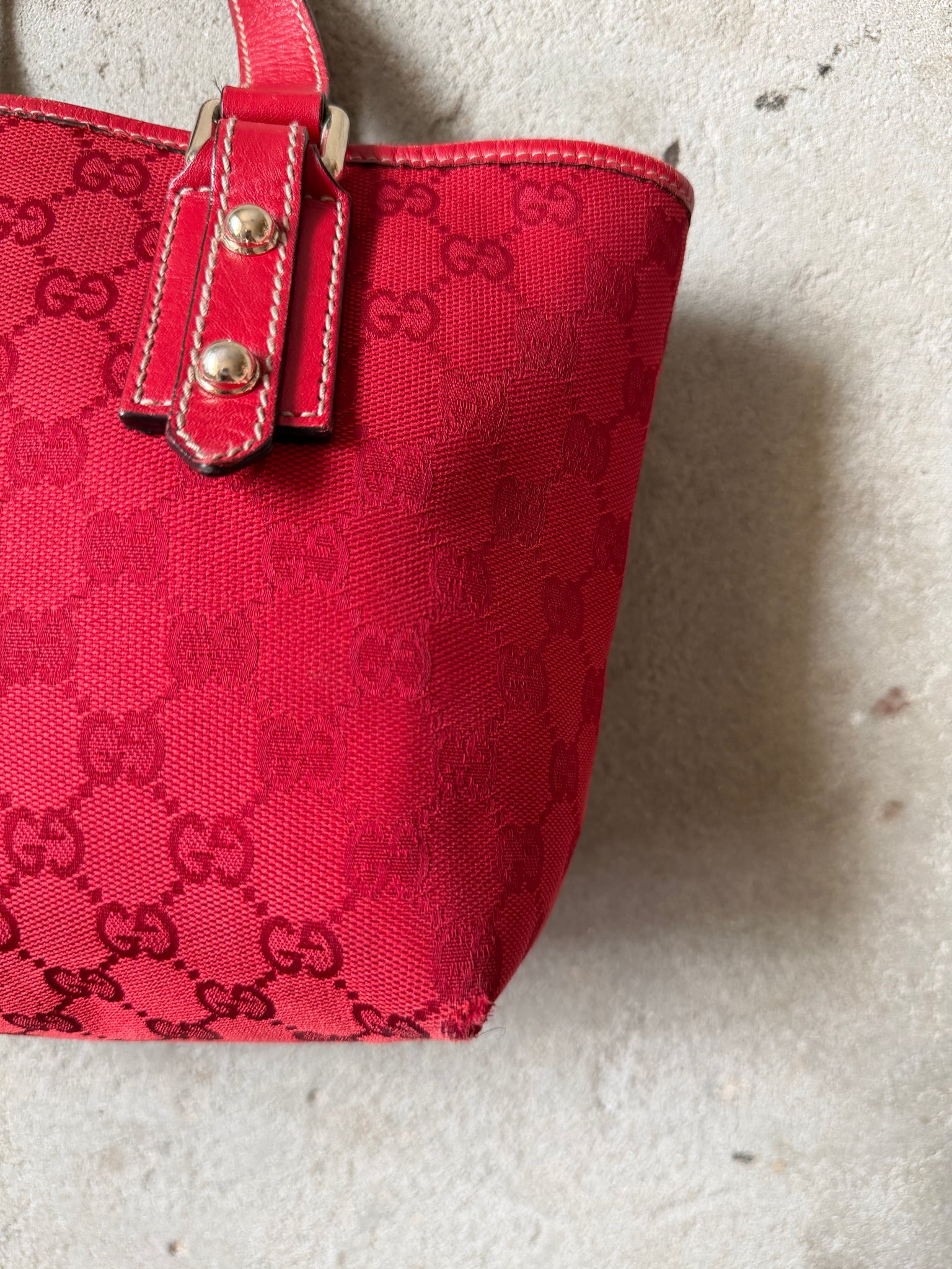 Gucci GG Monogram Shoulder Bag Red