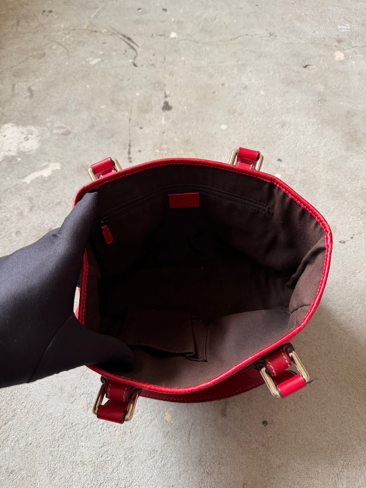 Gucci GG Monogram Shoulder Bag Red
