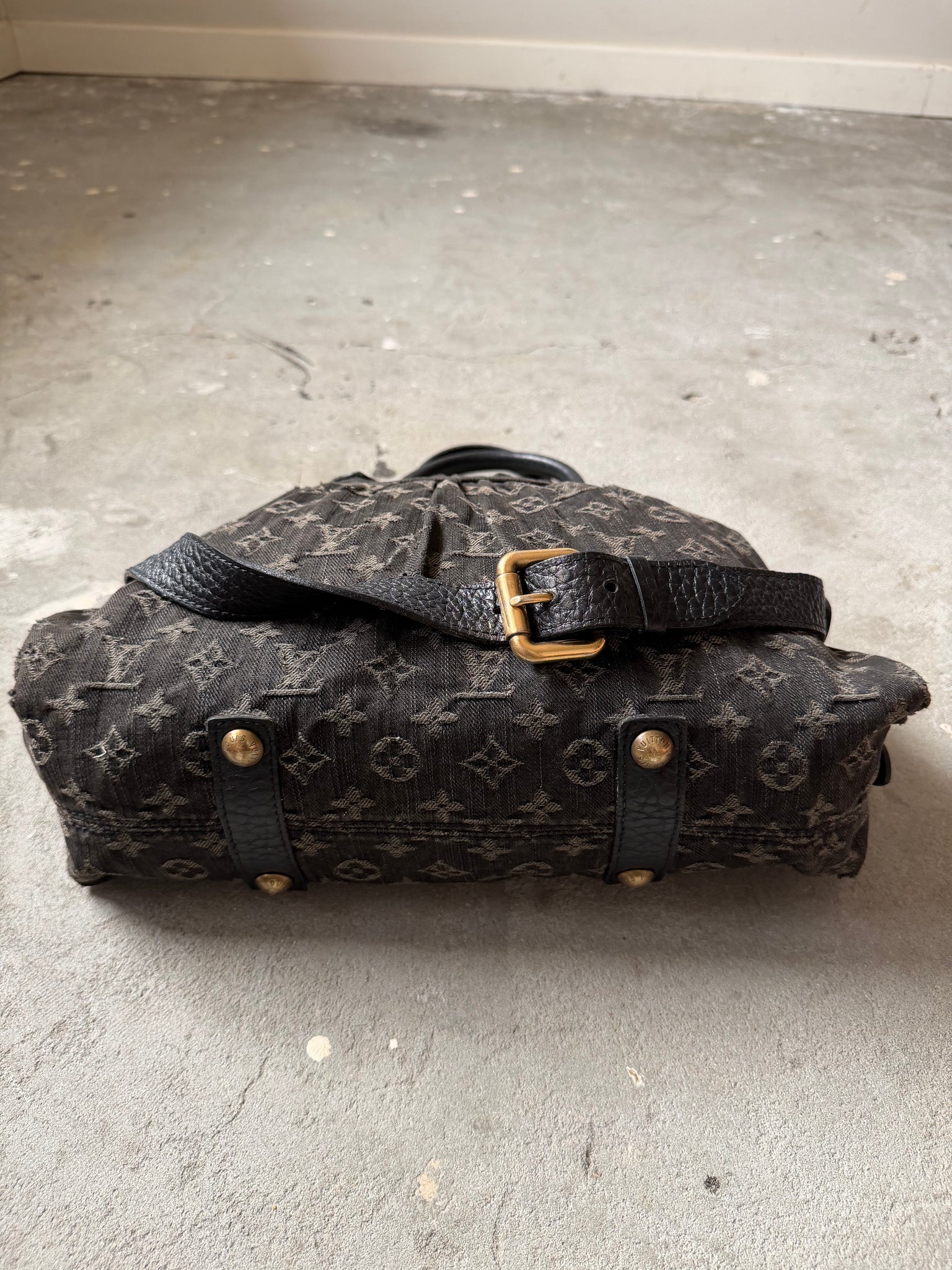 Louis Vuitton Monogram Neo Cabby GM Denim Shoulder Bag Black