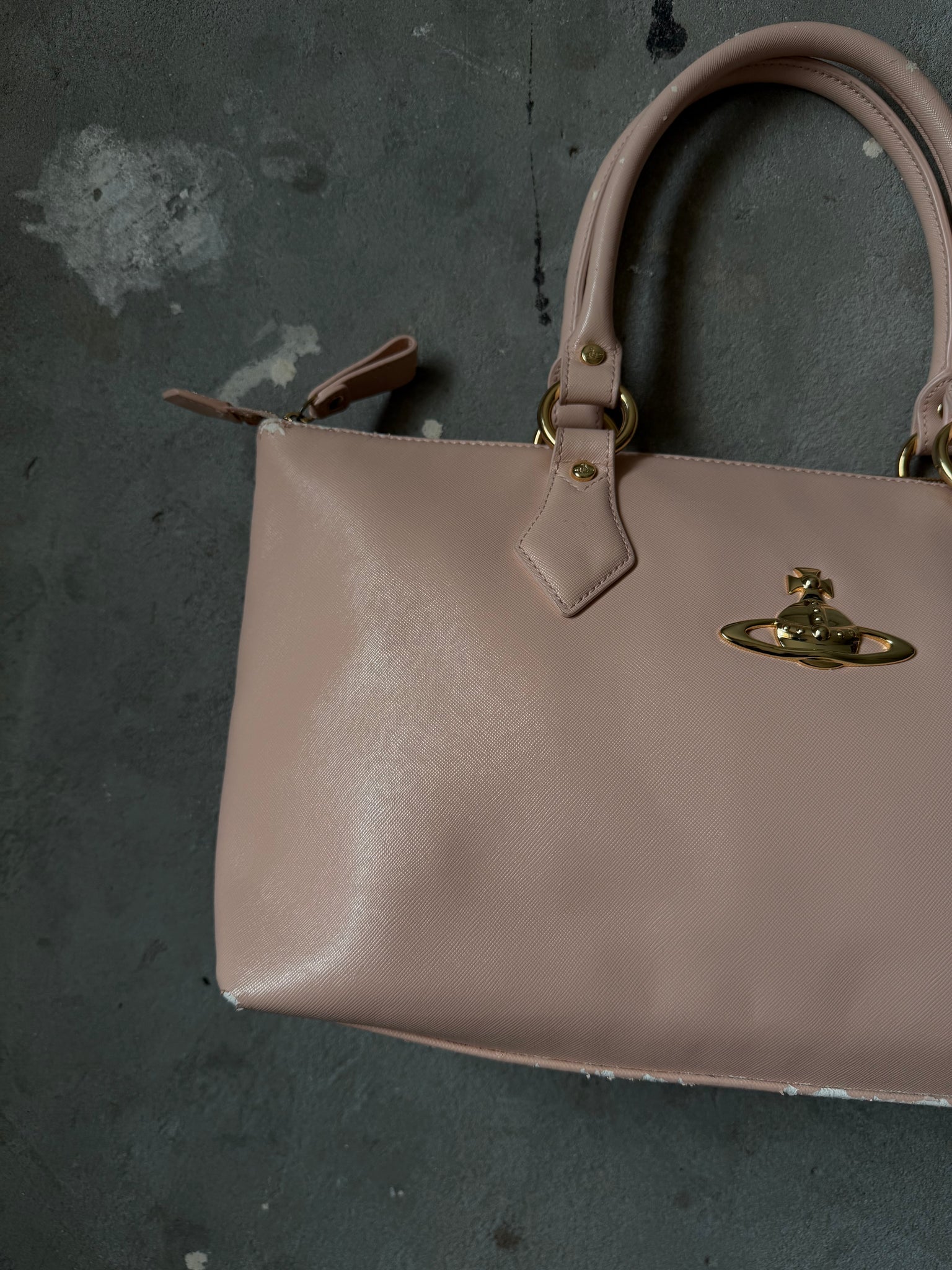 Vivienne Westwood Orb Leather Shoulder Bag Pink