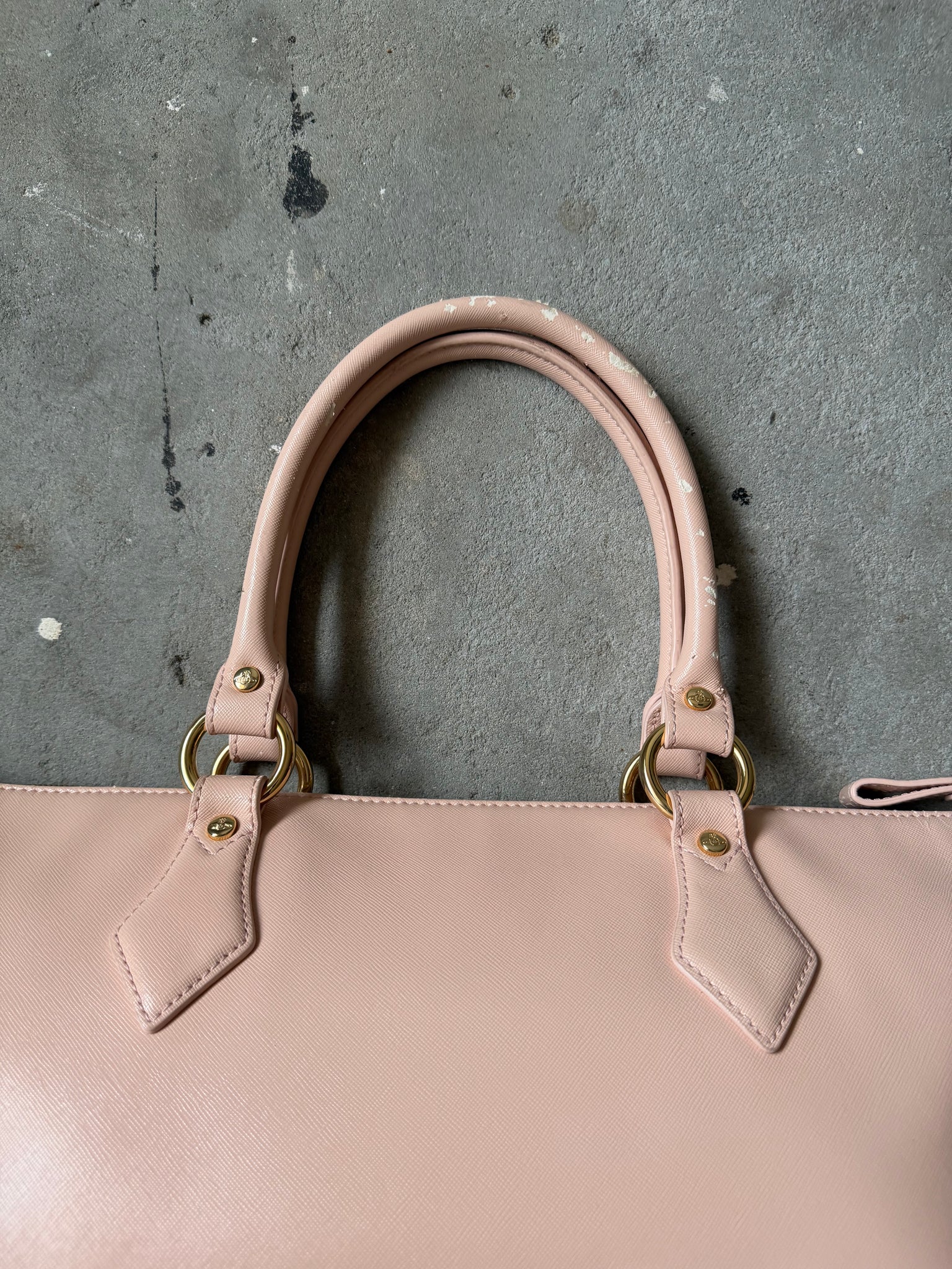Vivienne Westwood Orb Leather Shoulder Bag Pink