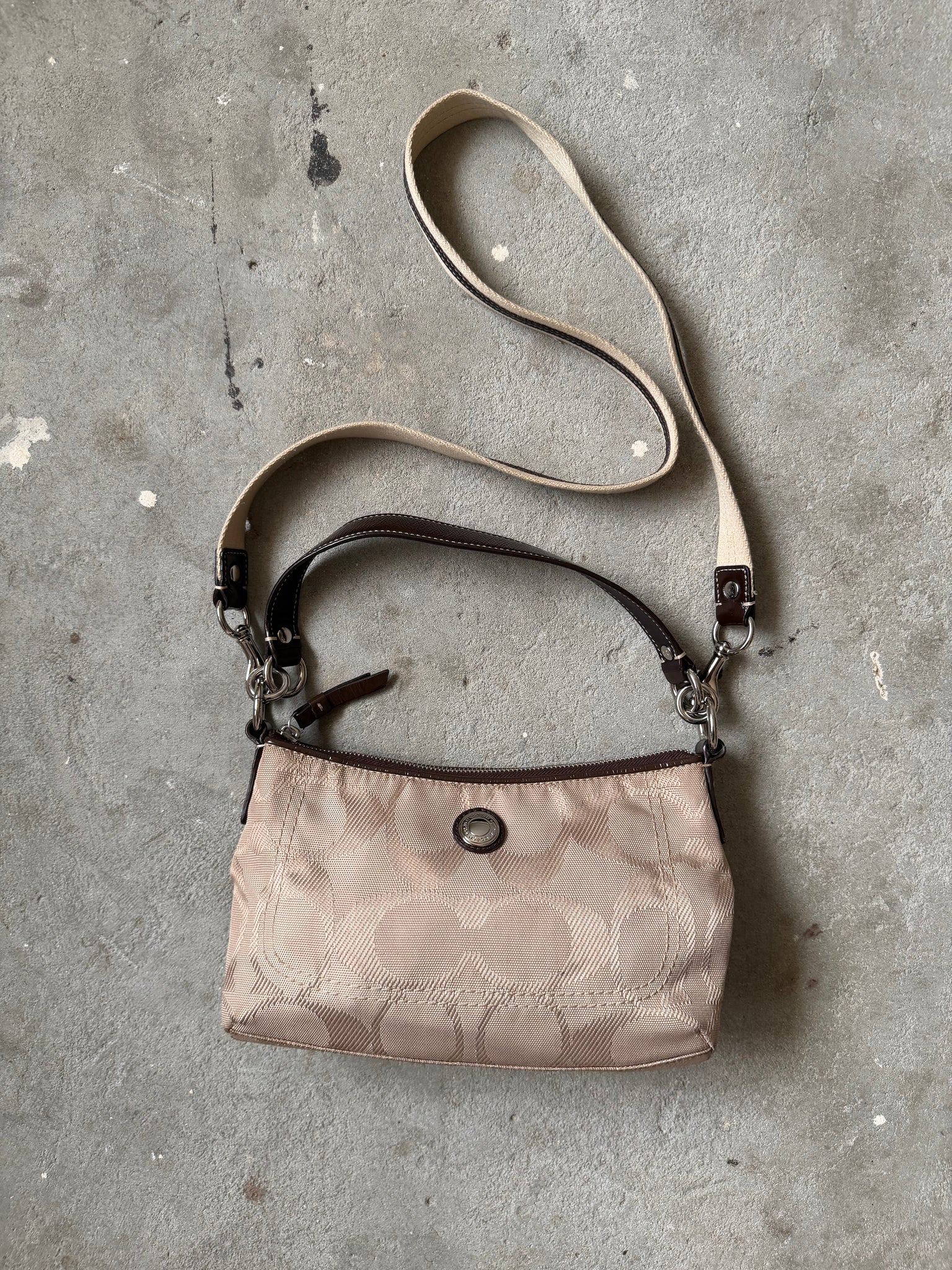 Coach 2Way Shoulder Bag Beige/Brown