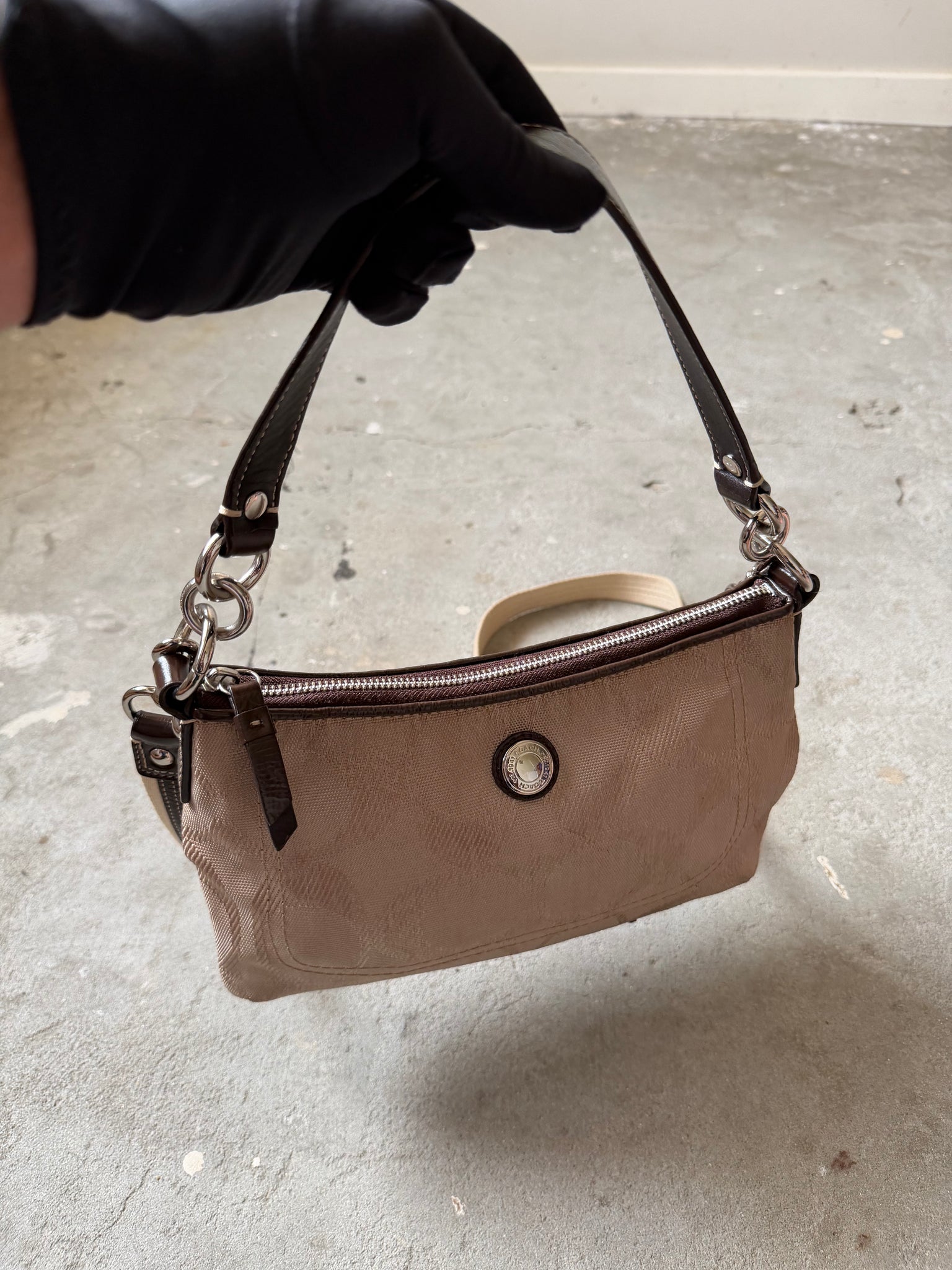 Coach 2Way Shoulder Bag Beige/Brown