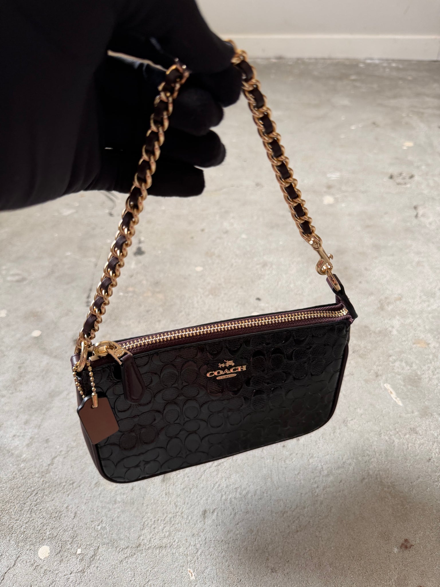 Coach Signature Nolita 19 Shoulder Bag Black/Brown
