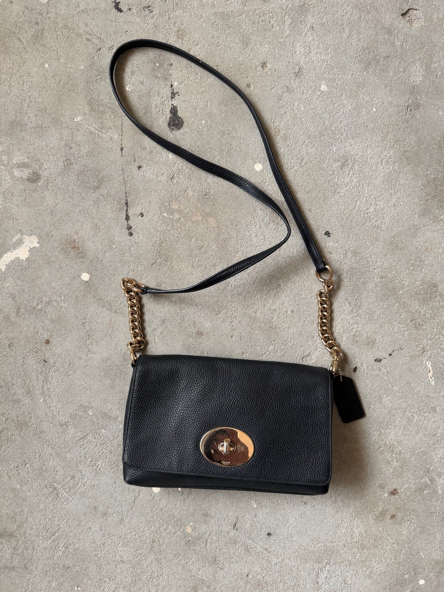 Coach Leather Crosstown Crossbody Bag Black