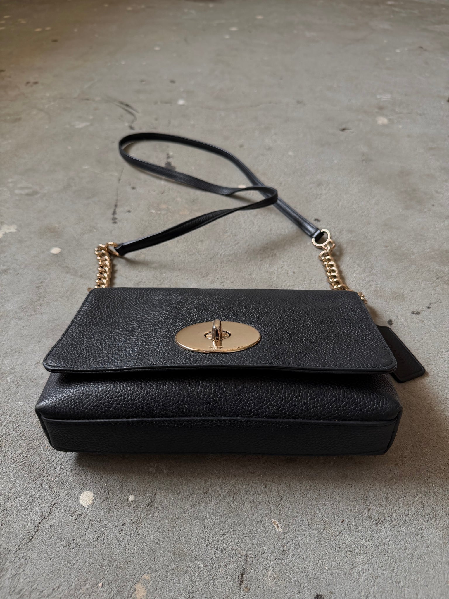 Coach Leather Crosstown Crossbody Bag Black