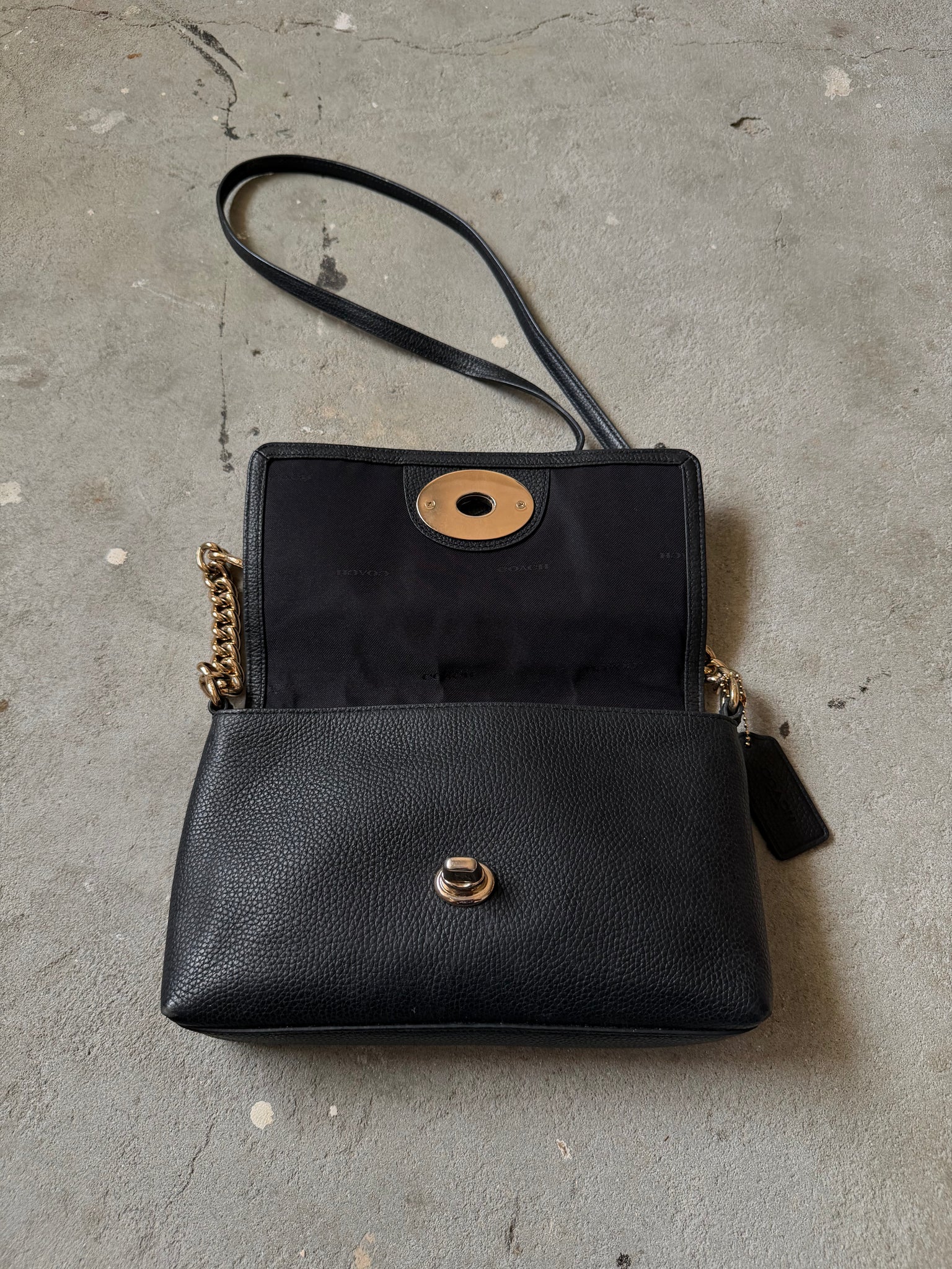 Coach Leather Crosstown Crossbody Bag Black