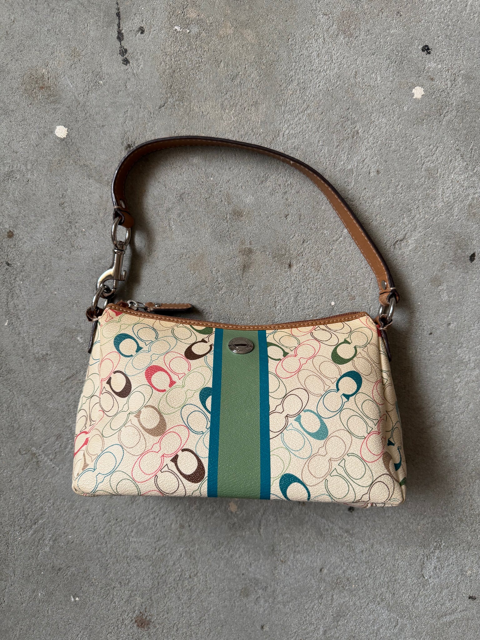 Coach Signature Chelsea Stripe Shoulder Bag Multi