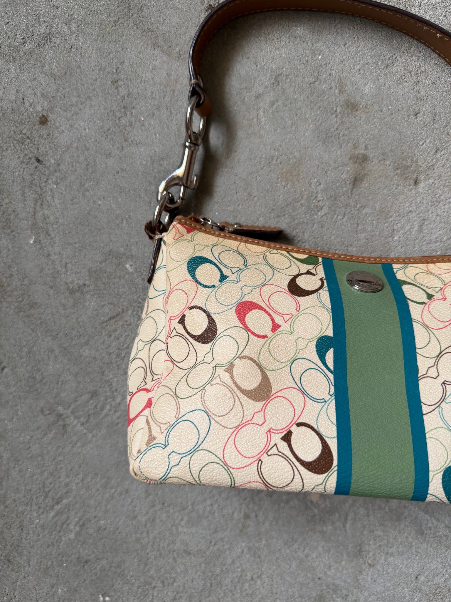 Coach Signature Chelsea Stripe Shoulder Bag Multi