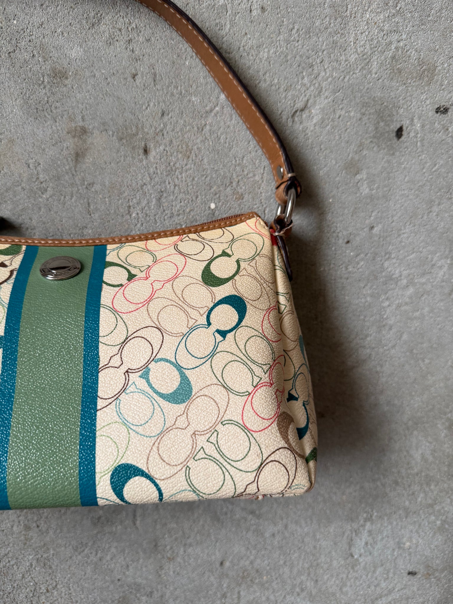 Coach Signature Chelsea Stripe Shoulder Bag Multi