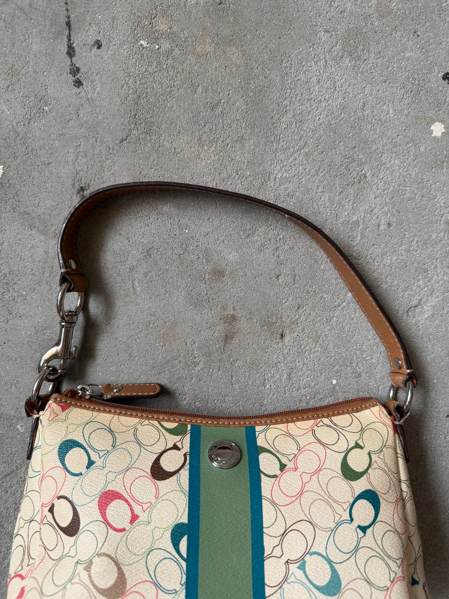 Coach Signature Chelsea Stripe Shoulder Bag Multi