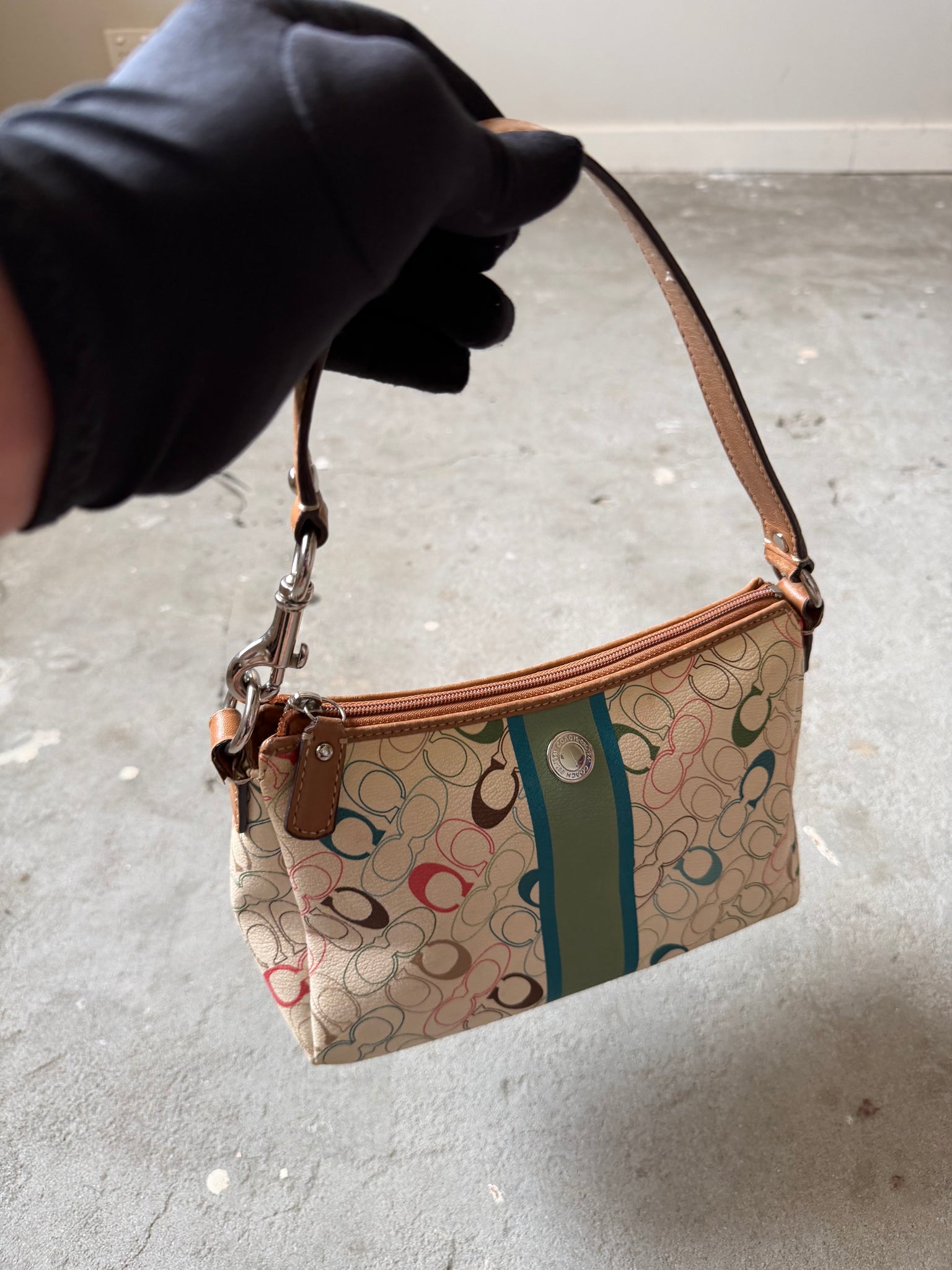Coach Signature Chelsea Stripe Shoulder Bag Multi
