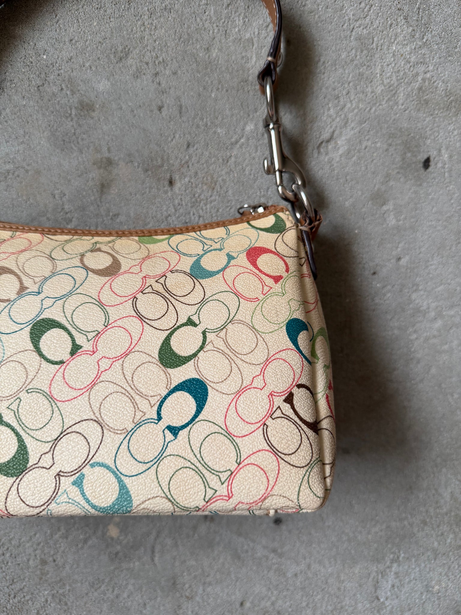 Coach Signature Chelsea Stripe Shoulder Bag Multi