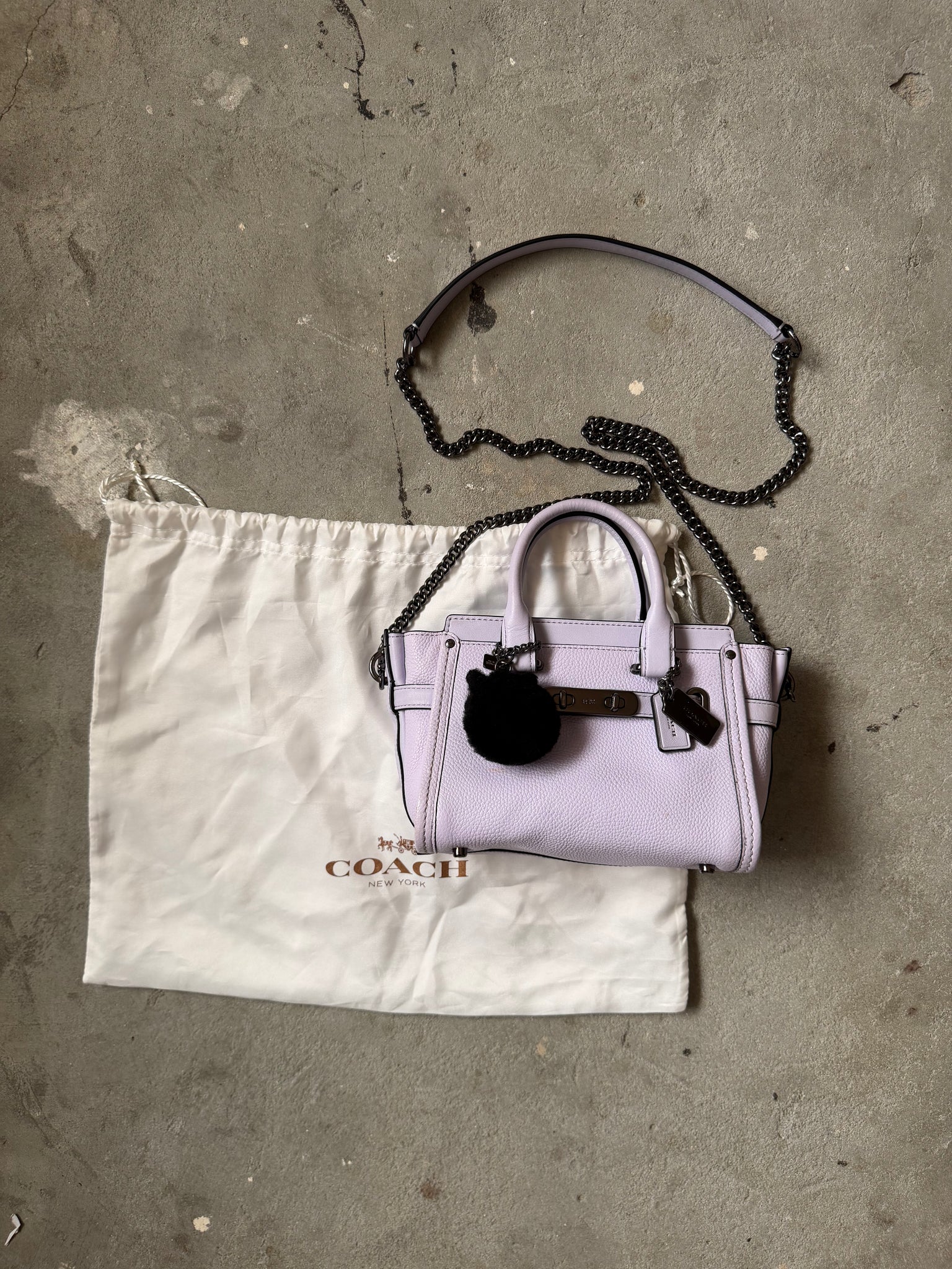 Coach x Ariana Grande 2Way Kiti Swagger Shoulder Bag Purple
