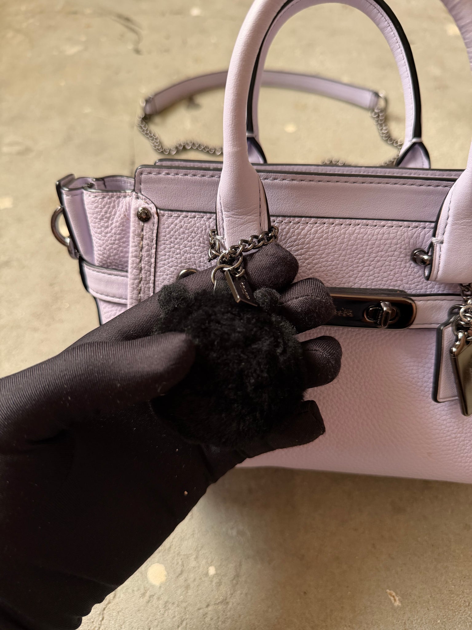 Coach x Ariana Grande 2Way Kiti Swagger Shoulder Bag Purple