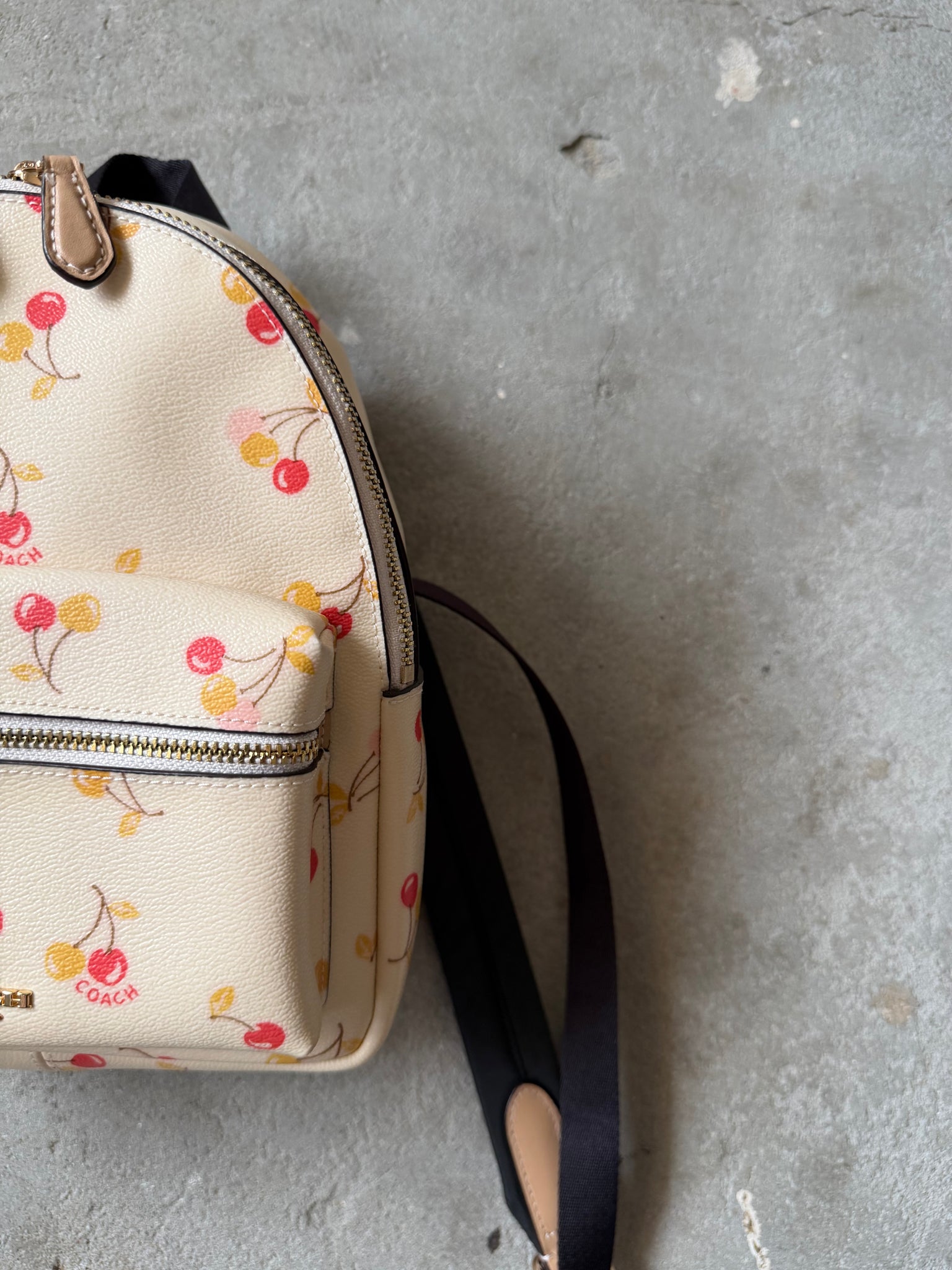 Coach Mini Charlie Cherry Backpack Cream