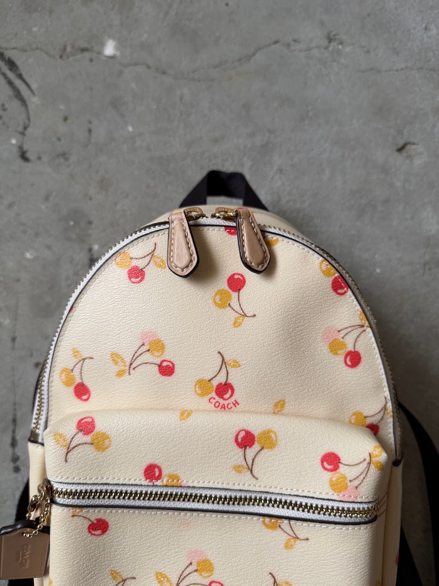 Coach Mini Charlie Cherry Backpack Cream