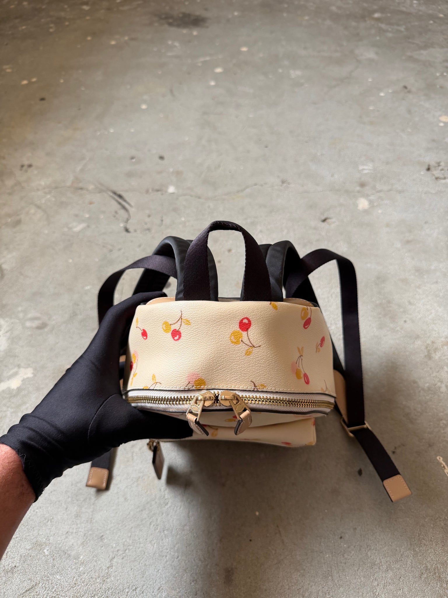Coach Mini Charlie Cherry Backpack Cream