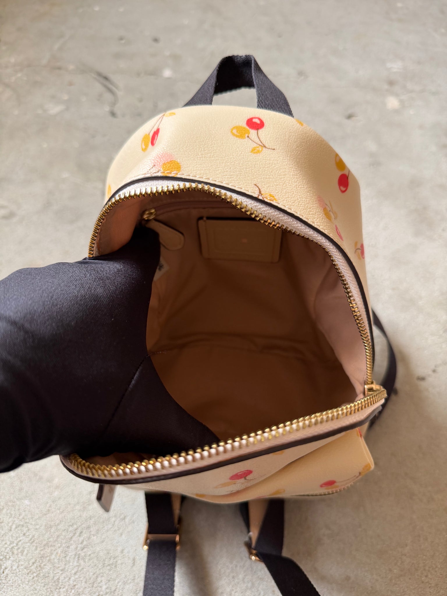 Coach Mini Charlie Cherry Backpack Cream
