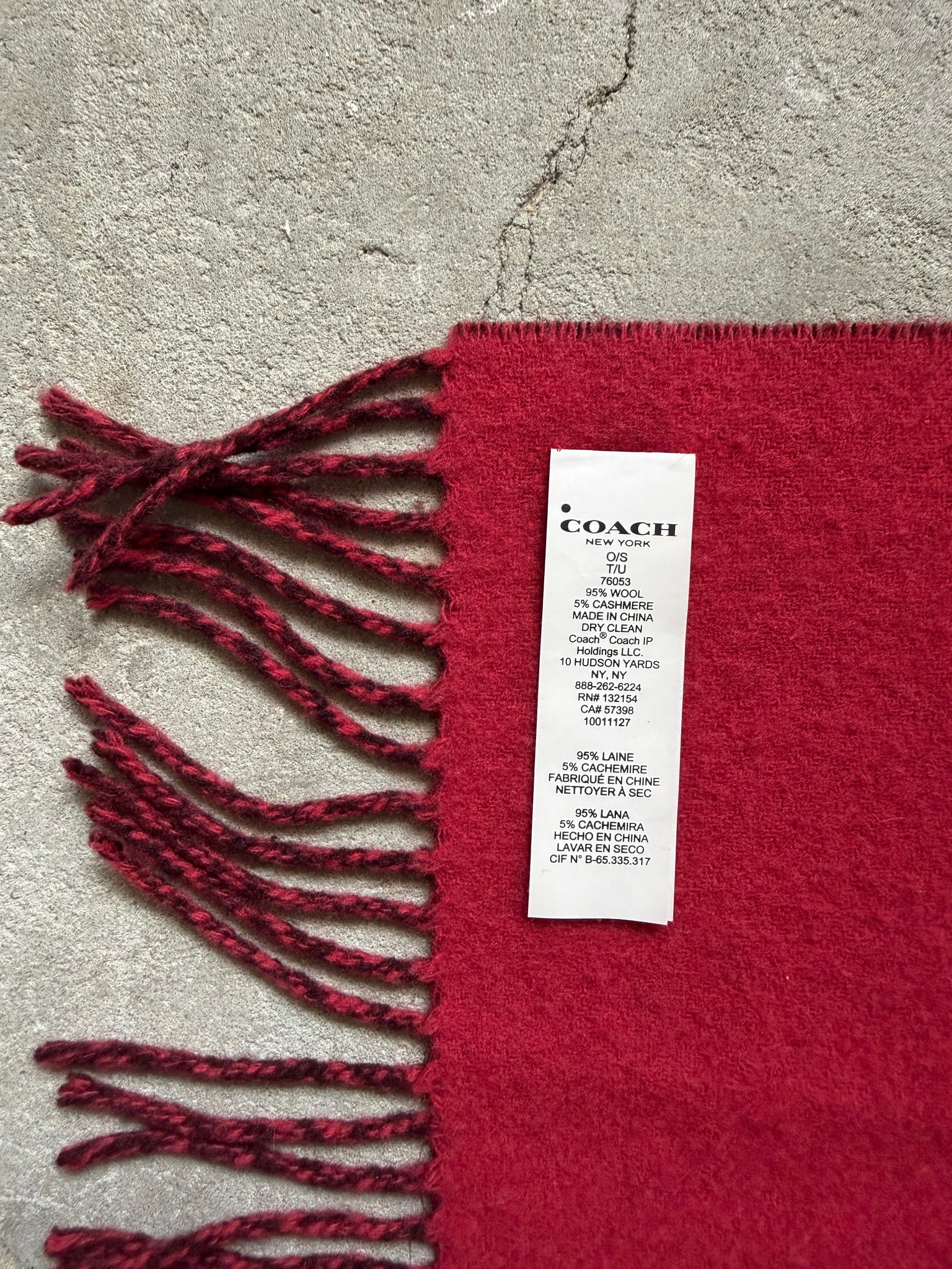Coach Logo Wool Scarf Red