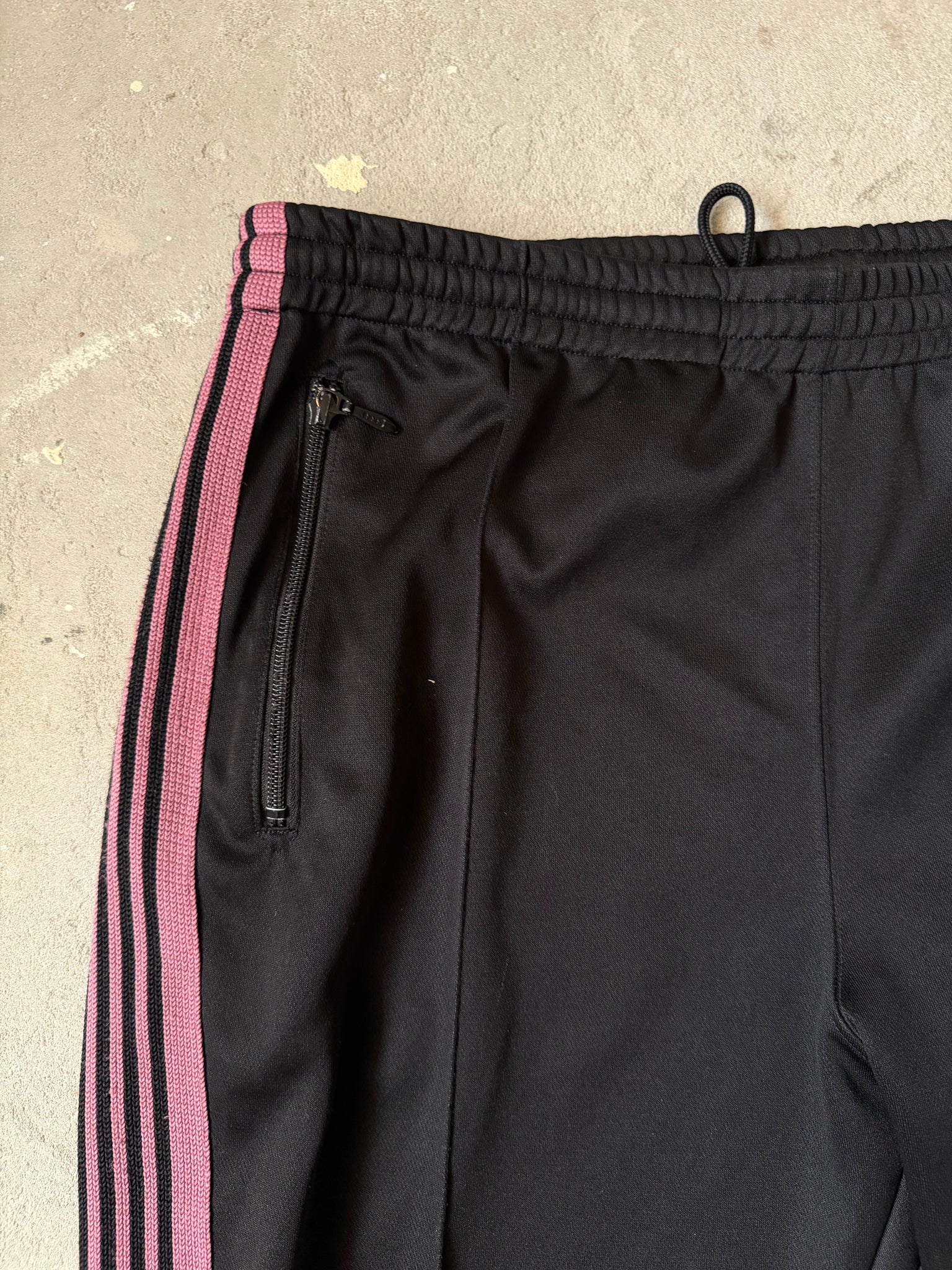 Needles Track Pants Poly Smooth Black/Pink (Size XL)