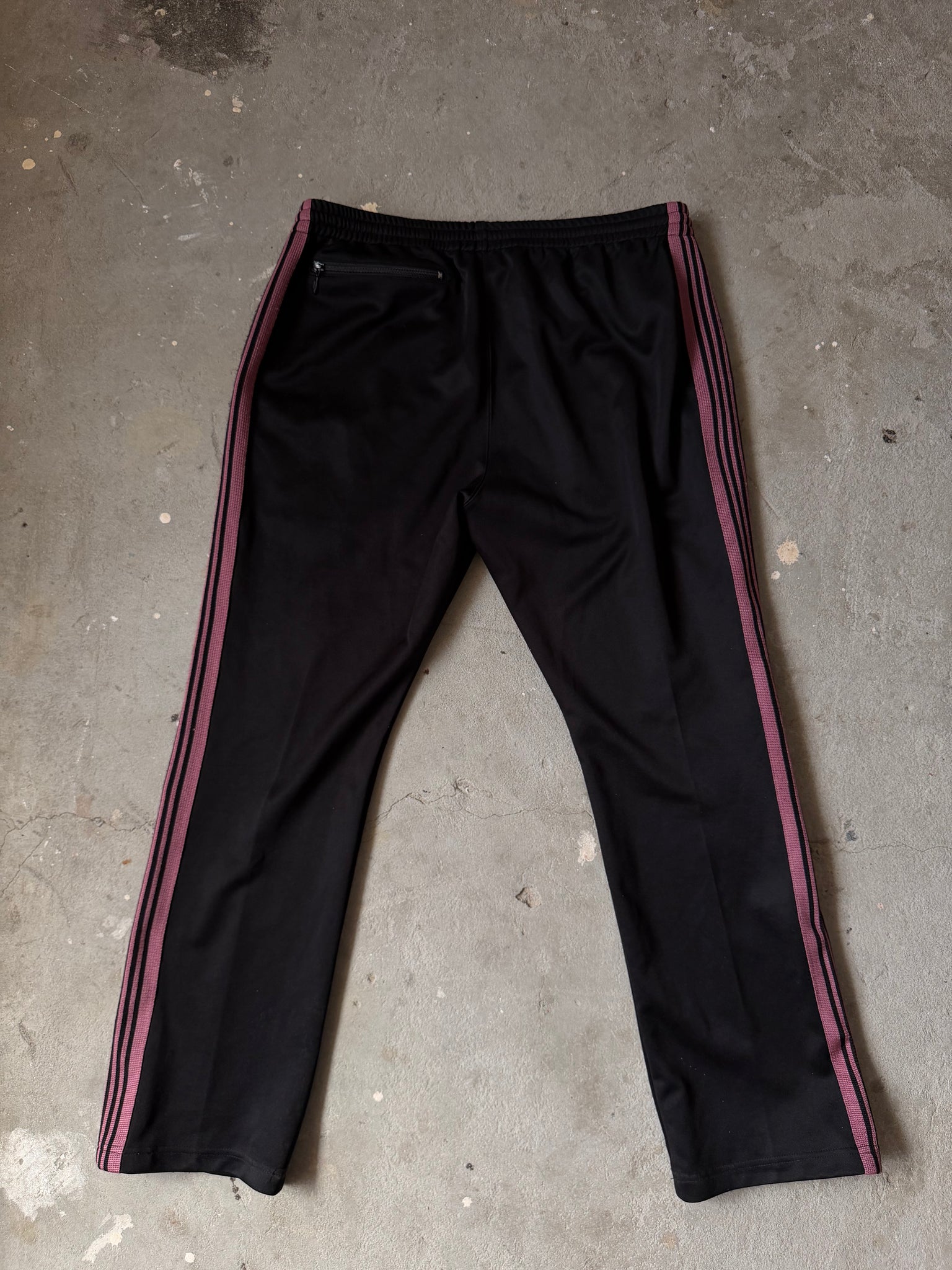 Needles Track Pants Poly Smooth Black/Pink (Size XL)