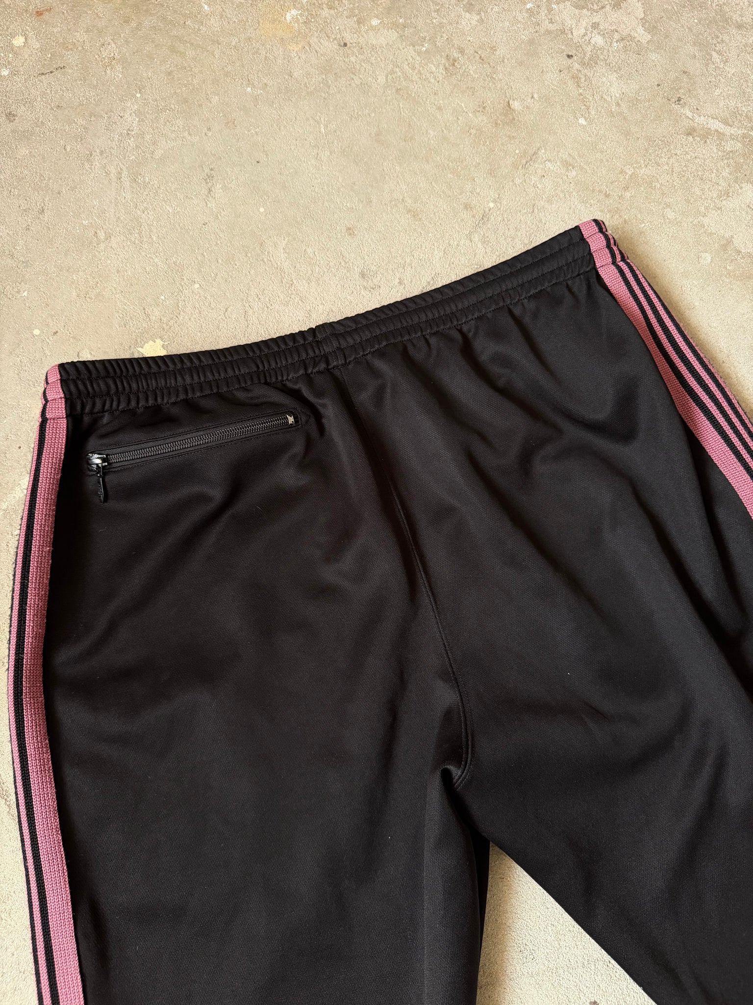 Needles Track Pants Poly Smooth Black/Pink (Size XL)